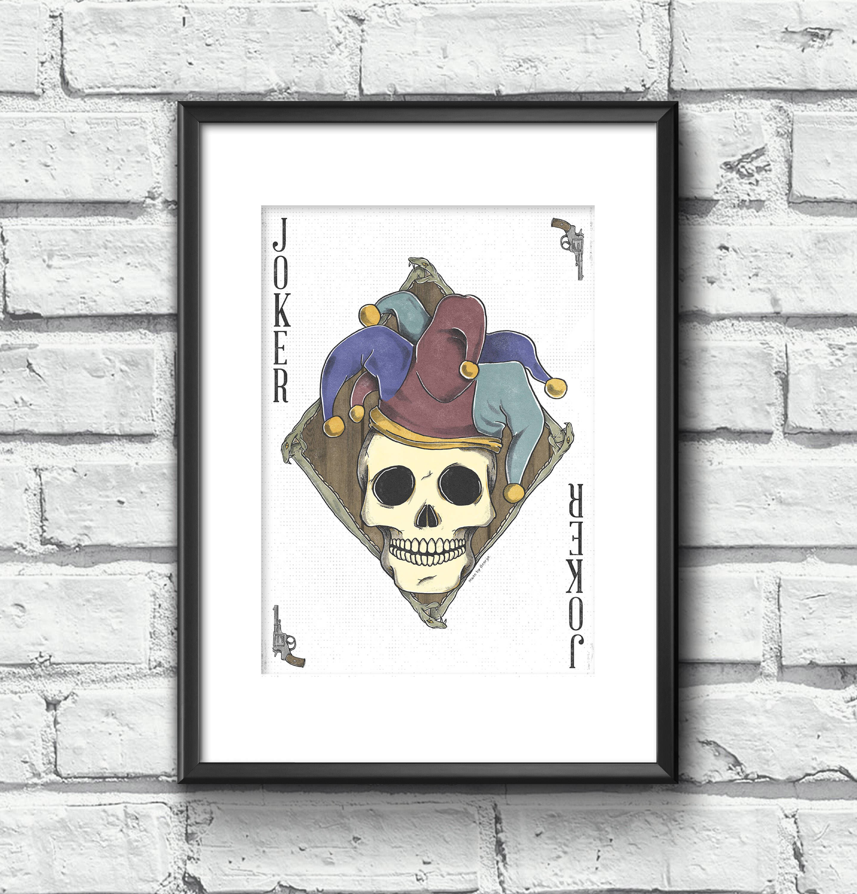 Wallpaper #a150b Joker Art Joker Card Playing Cards Art Original Man Cave Art Etsy