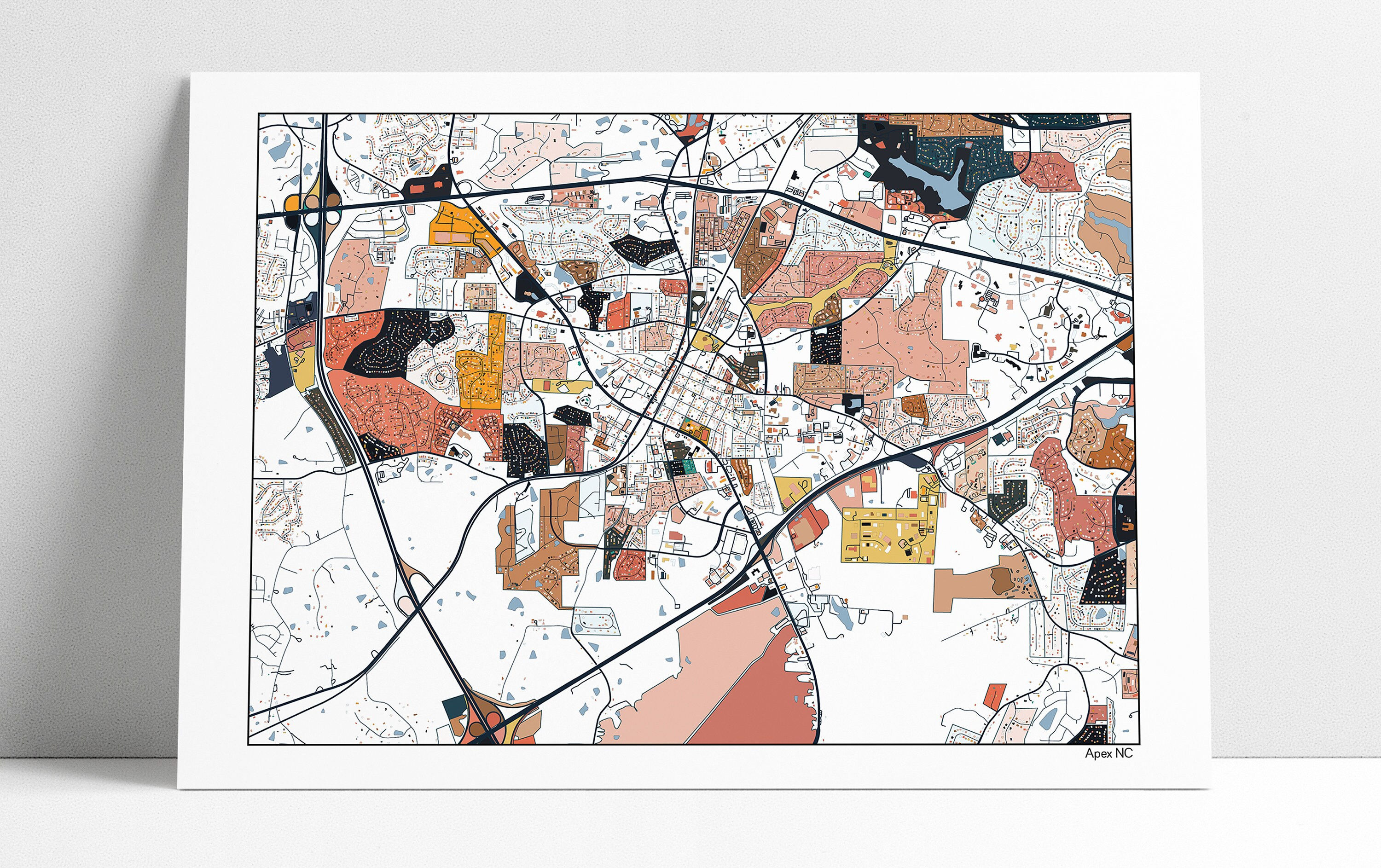 Wallpaper #nljPM5MBzN9vxX34OznC13 Apex Nc Map Art Print Poster Housewarming Gift Apex North Etsy