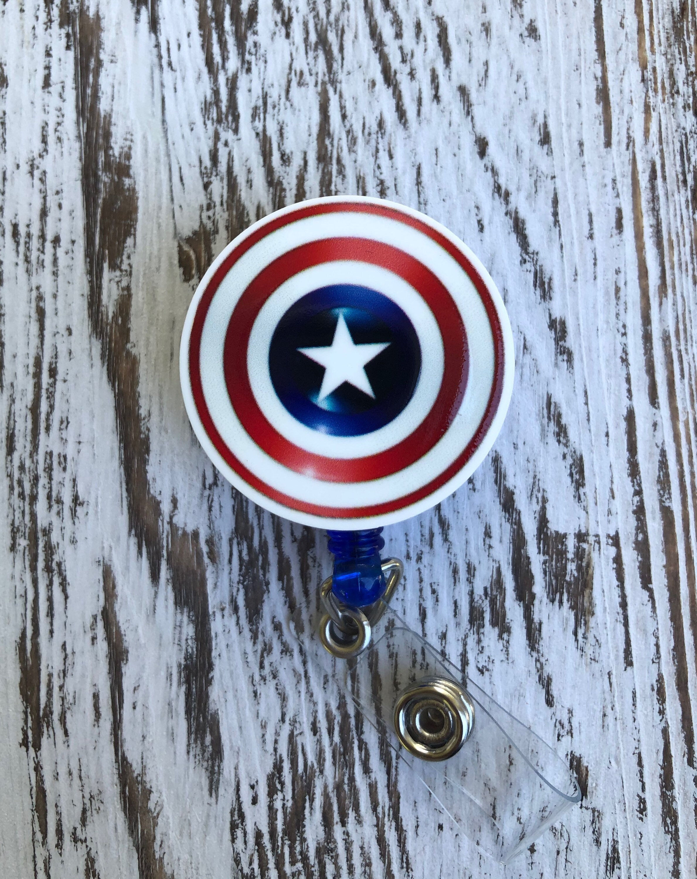 Wallpaper #_nOlho4BFI5NbQkskx-V31 Captain America Inspired Retractable Badge Reel