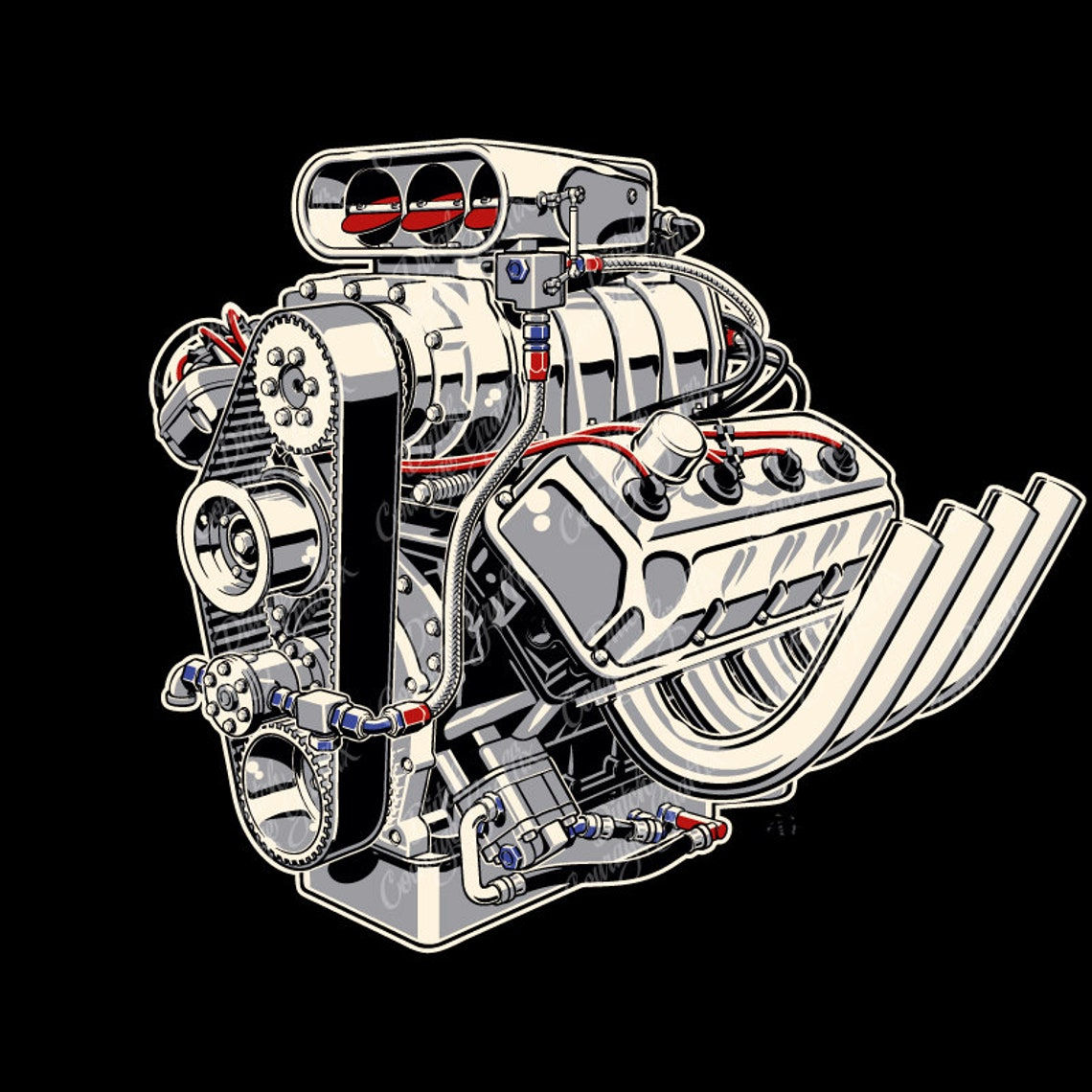 Wallpaper #3d643 Chevy Drag Racing Engines