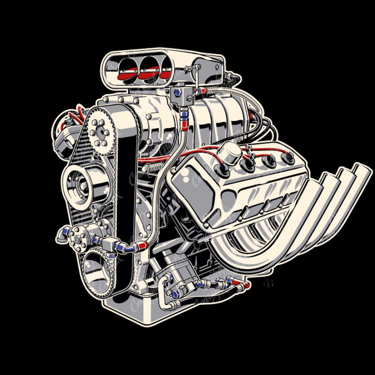 Wallpaper #3d643 Chevy Drag Racing Engines