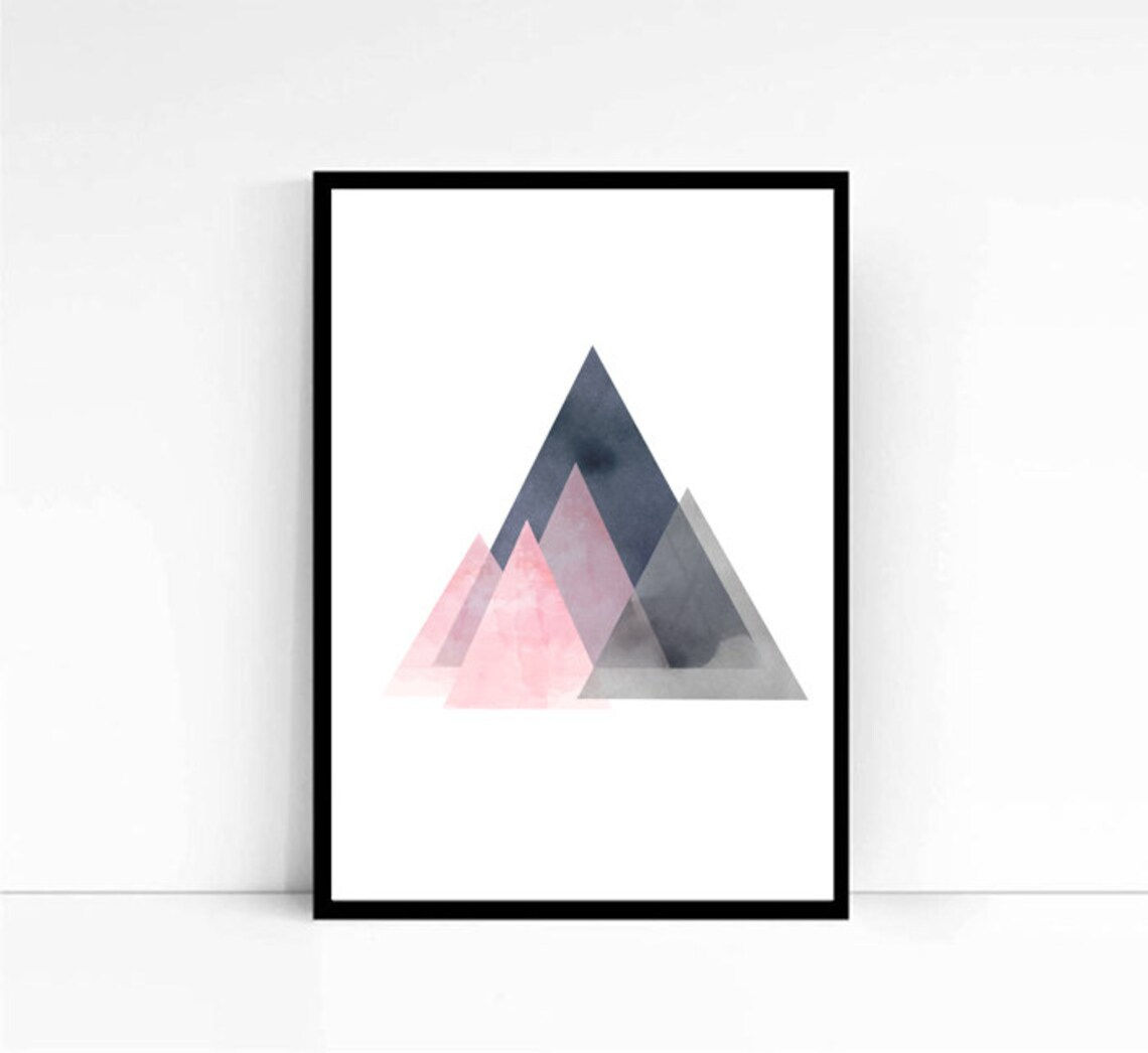 Wallpaper #6mcM8ZIBSpphPi3-jmn8101 Watercolor Painting Triangles Art Abstract Watercolor Etsy
