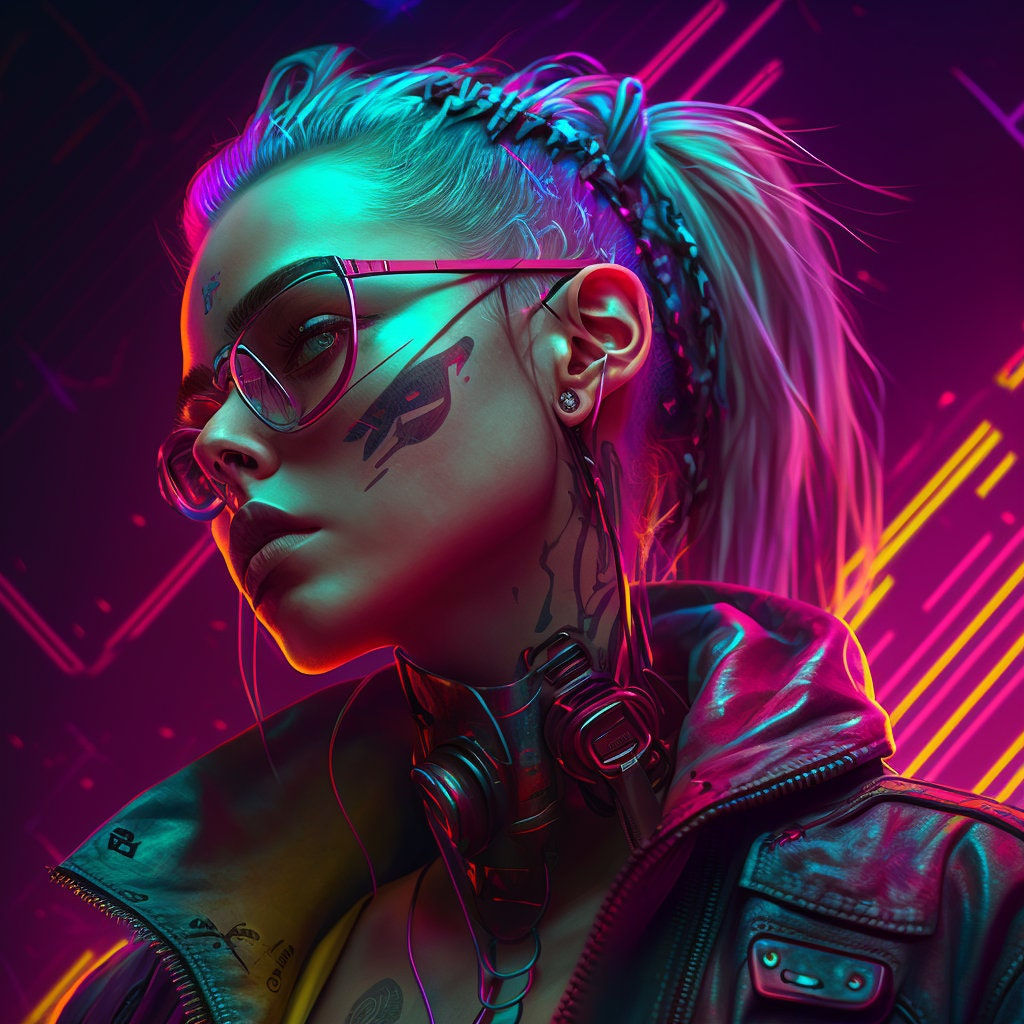 Wallpaper #IGePBZMBSpphPi3-ab3Z23 Cyberpunk Girl Neon Etsy