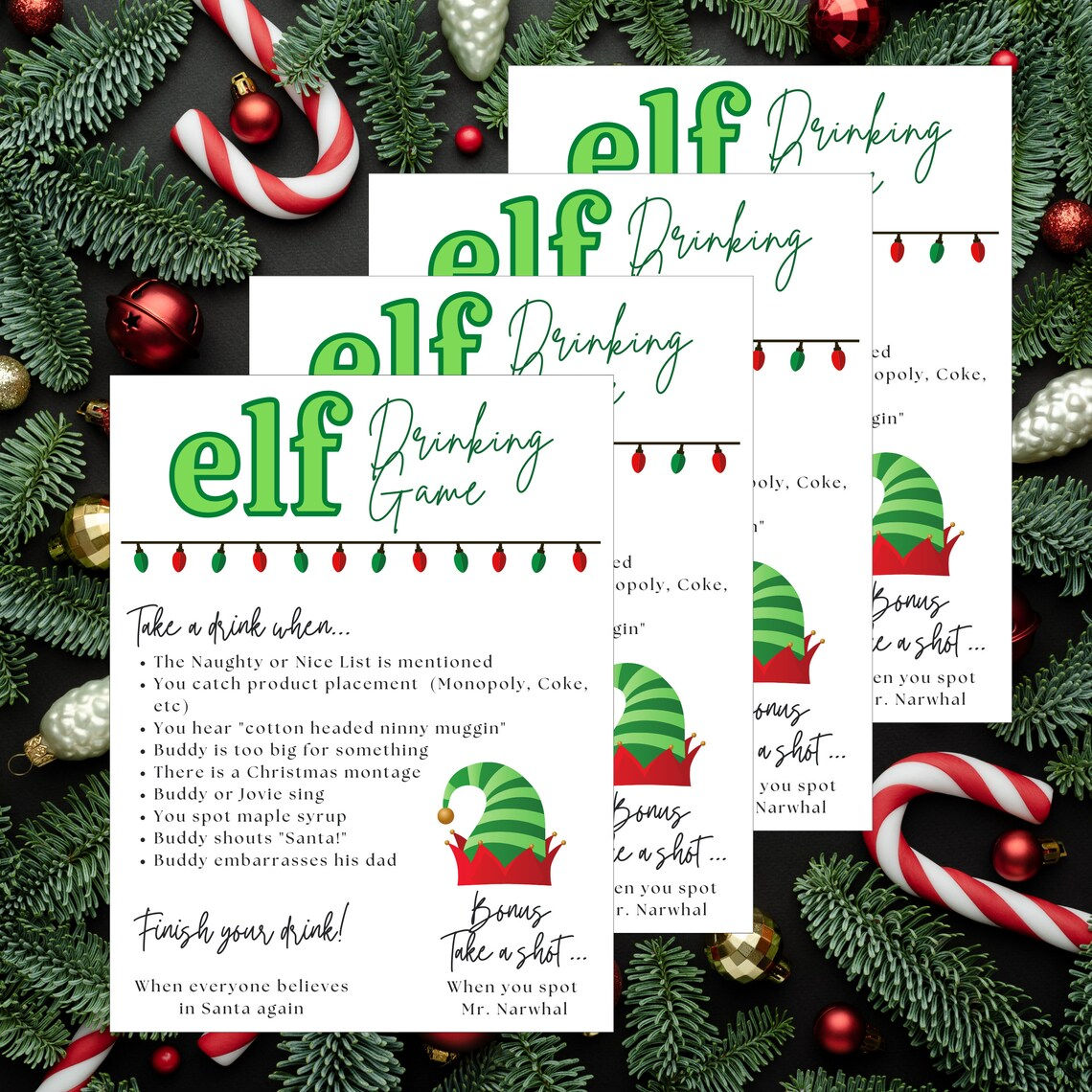 Wallpaper #Lv8aZ5MB3lSXT3zUROKT43 Elf Christmas Movie Drinking Game Printable Holiday Game 85x11 Pdf