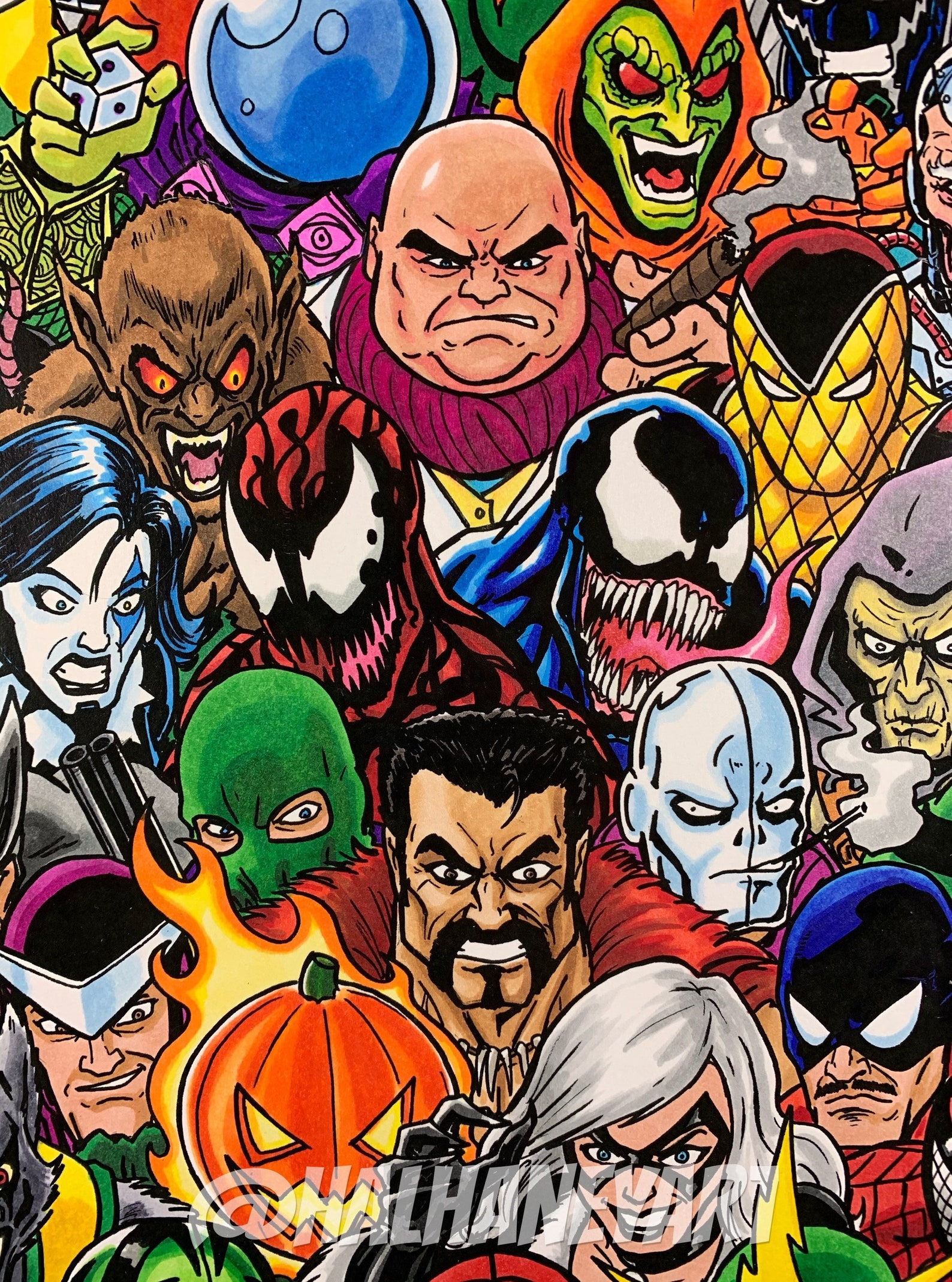 Wallpaper #Bn268I4Bnwiau_P6dQd145 Spider Man Rogues Gallery 11x17 Fine Art Print Etsy