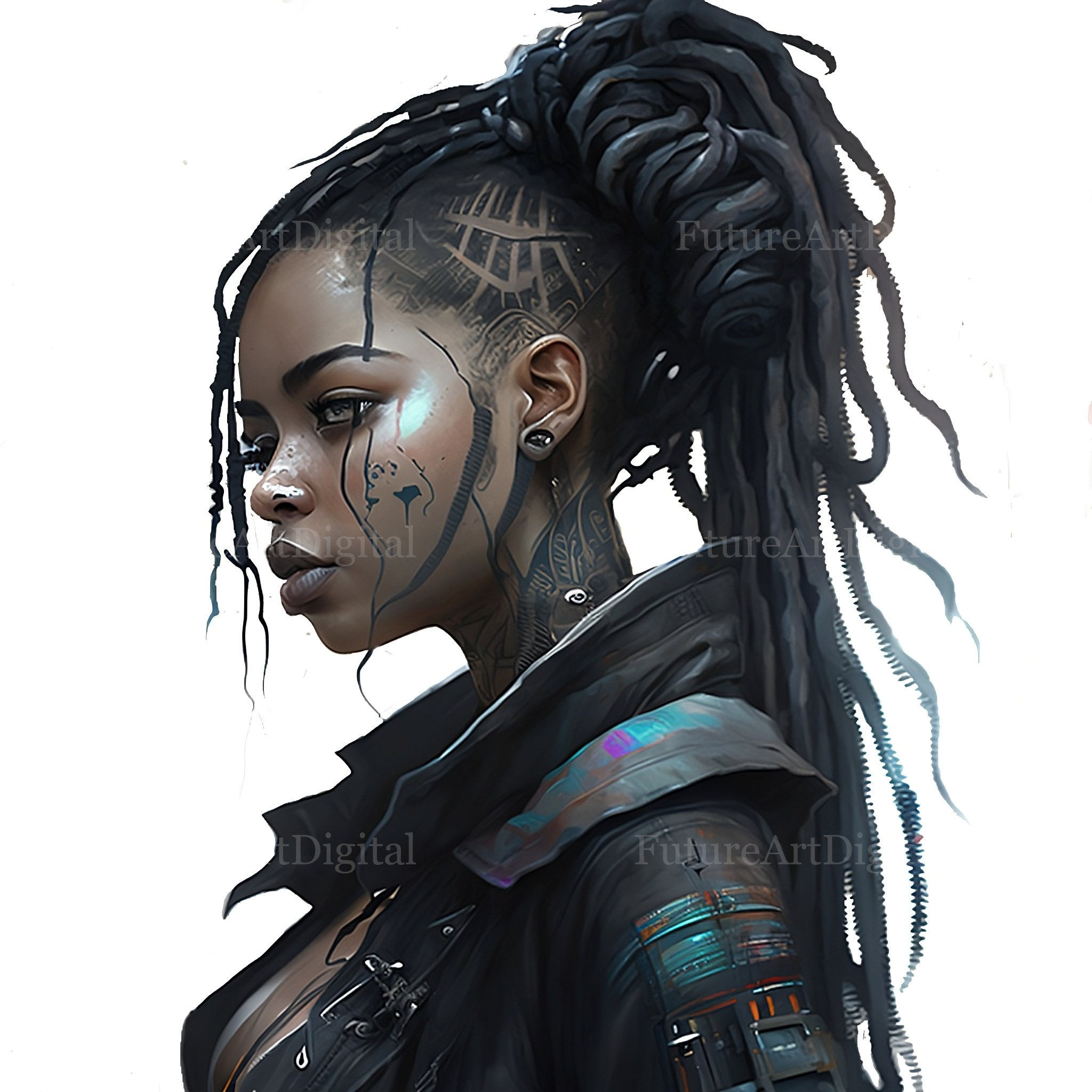 Wallpaper #XX2Y844Bnwiau_P6jw1w14 Watercolor Cyberpunk Dreadlock Girl Sublimation Png Dread Loc Etsy