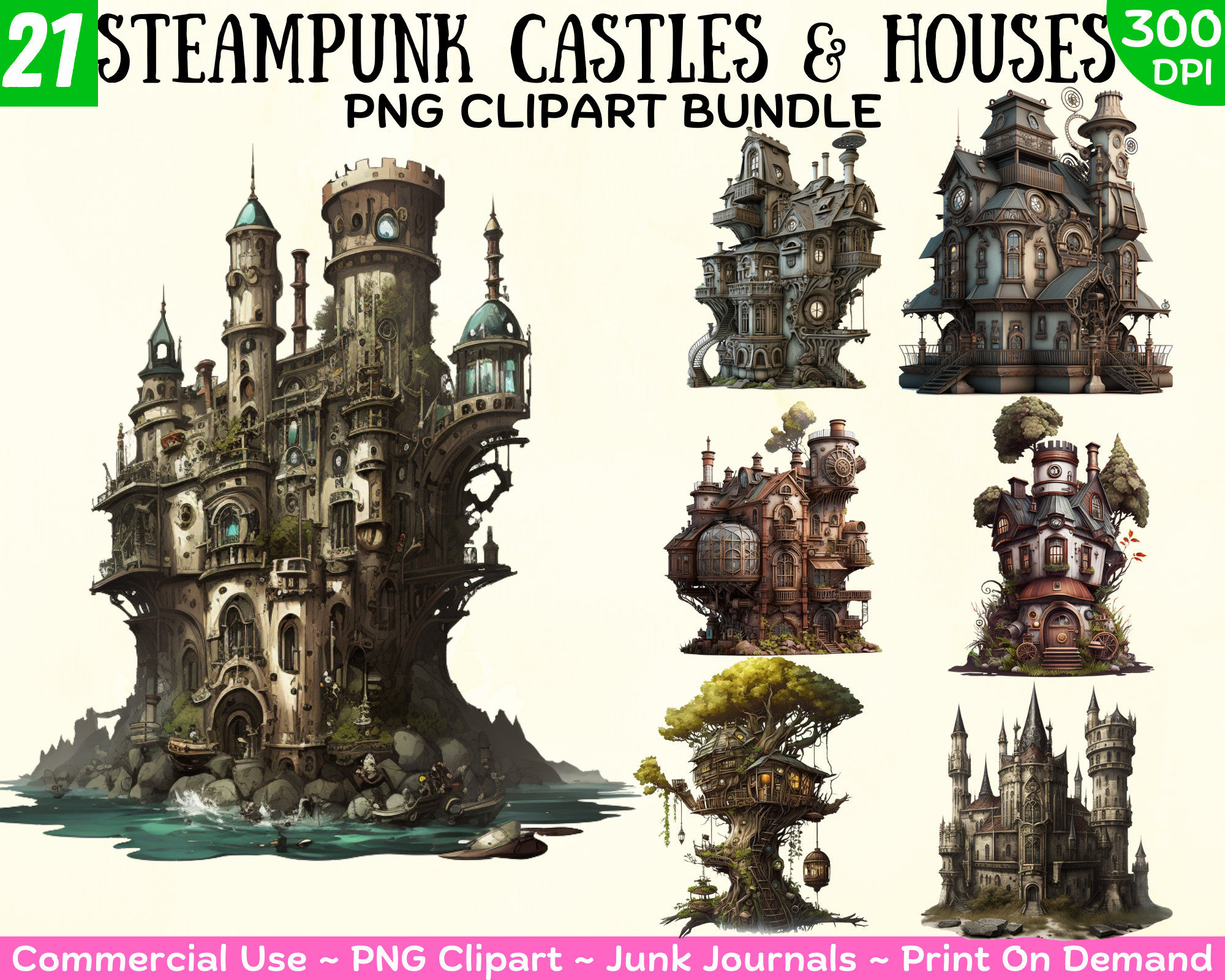 Wallpaper #FWcrDpMBSpphPi3-Remc94 Steampunk Castles Mansions and Houses Png Clipart Bundle Steampunk