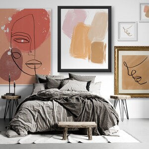 Wallpaper #57iu3JIBJvJKYCmEkfzN126 Set of 5 Boho Art Warm Colors Art Abstract Art Print Etsy
