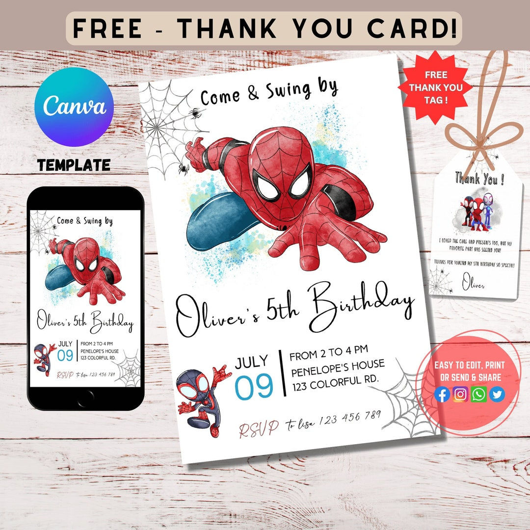 Wallpaper #XPTBOZMBKFX8bn3rFHcU16 Spidey Ghost Spider Birthday Invitation Girl Spidey Party Invite