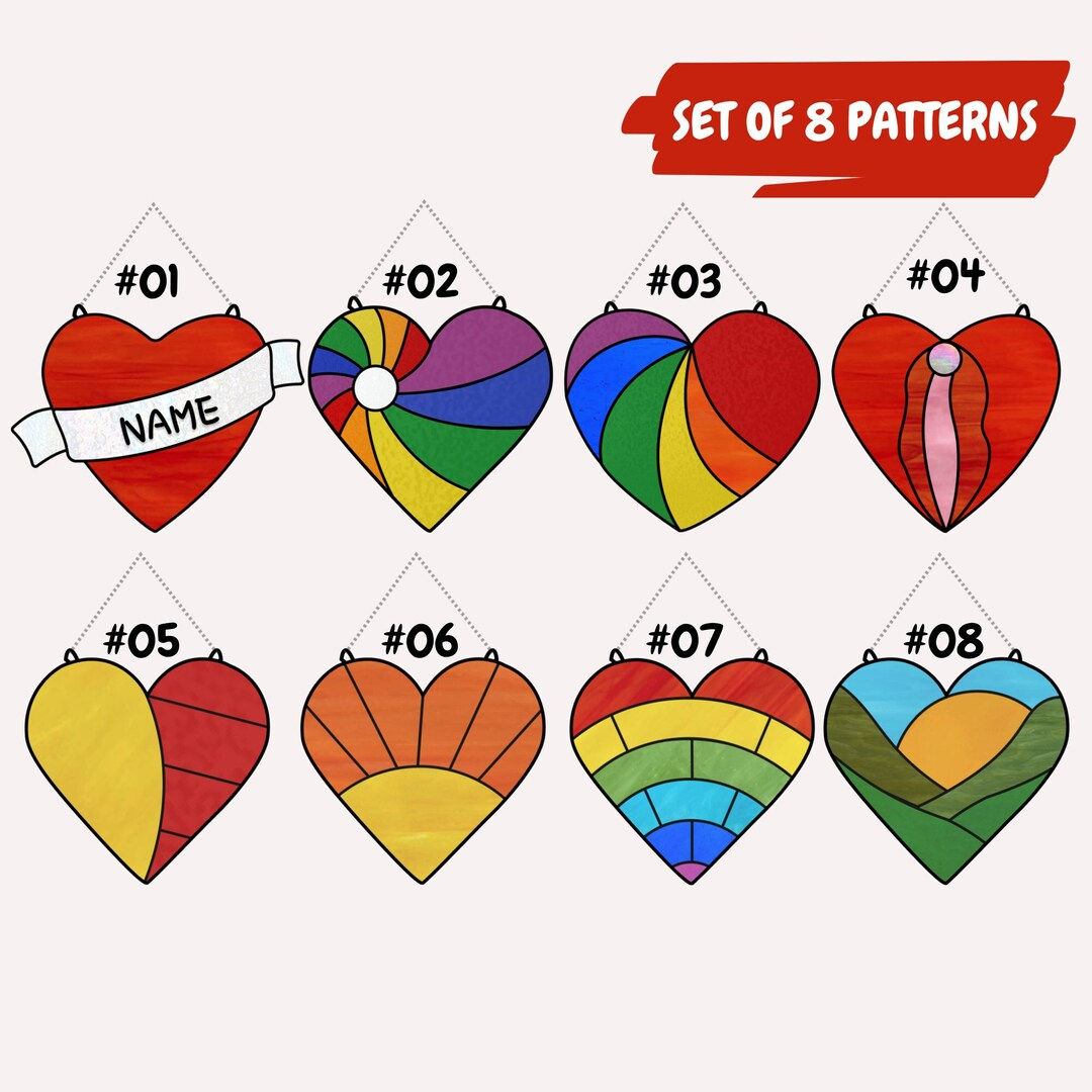 Wallpaper #tGeU55IBSpphPi3-kjik216 Stained Glass Heart Patterns Pack to Download Valentines Day Patterns
