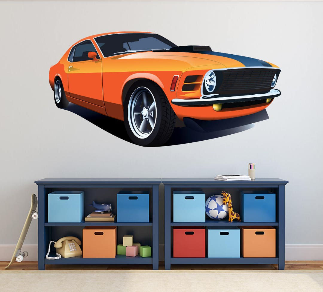 Wallpaper #O33s9I4Bnwiau_P6MRHO13 Muscle Car Wall Decal Mustang Car Wall Art Boys Room Decor Etsy