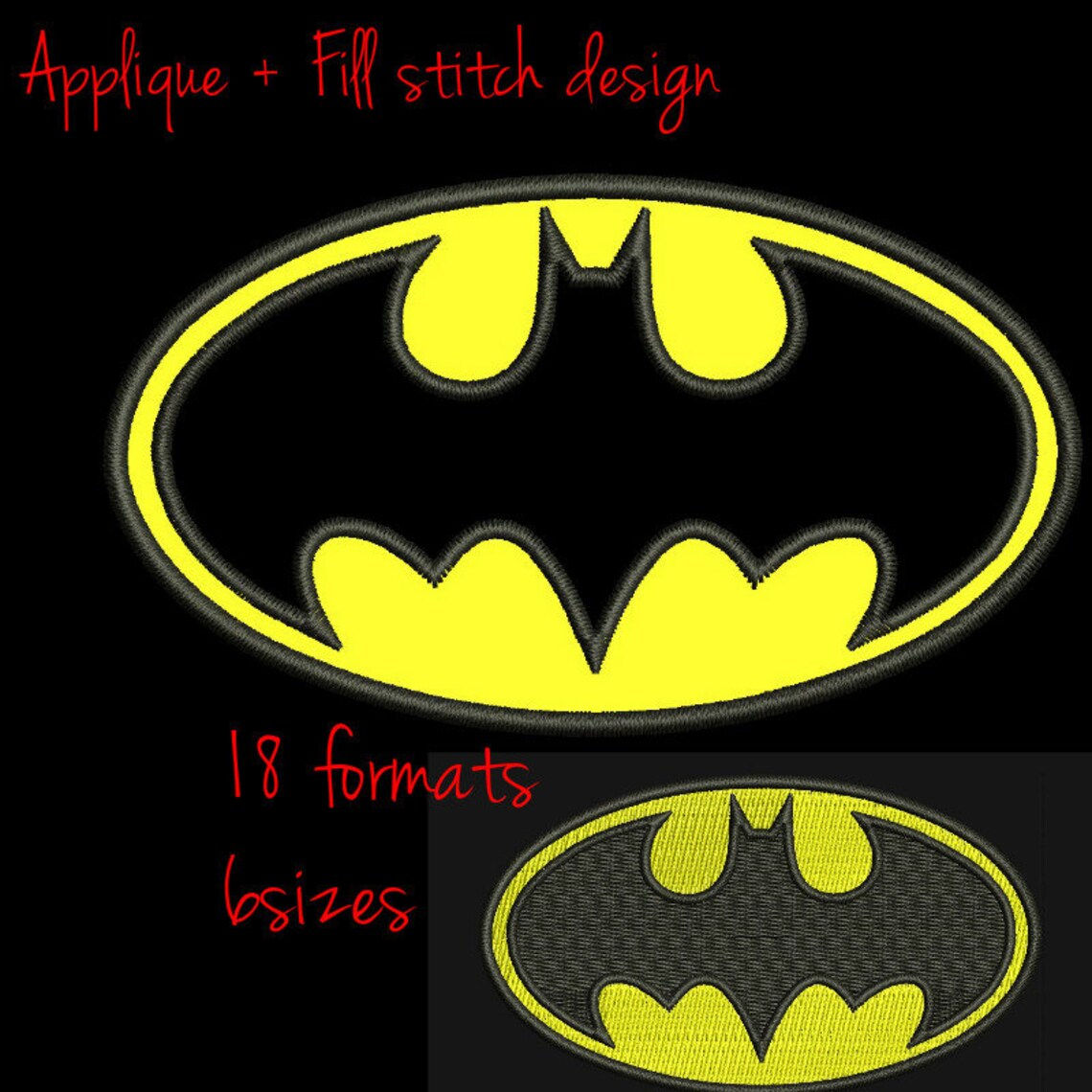 Wallpaper #z2iuJJMBSpphPi3-ijlY22 Batman Embroidery Machine Design Applique Fill Stitch Designs Etsy