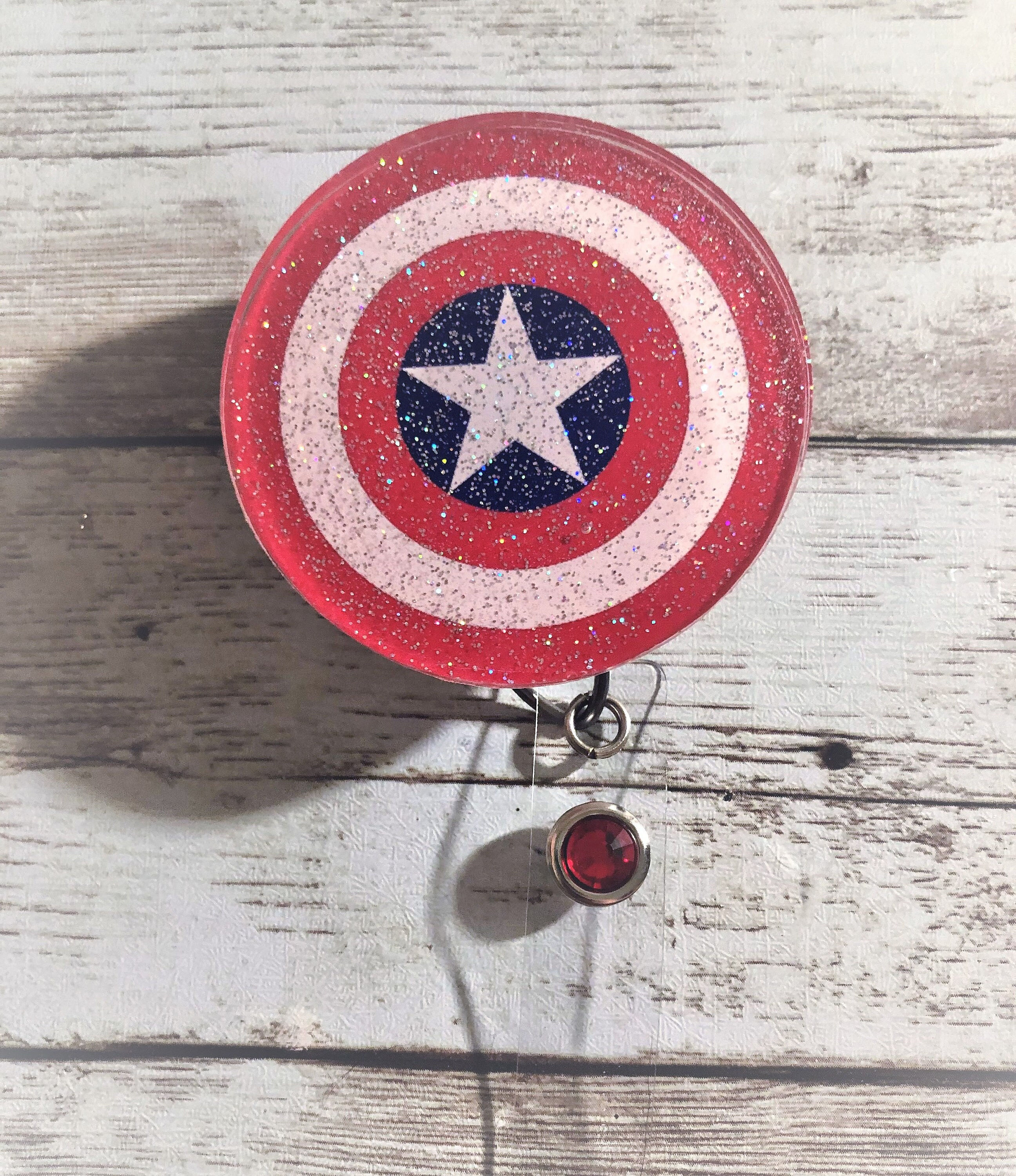 Wallpaper #_nOlho4BFI5NbQkskx-V44 Captain America Badge Reel Marvel Retractable Badge Etsy