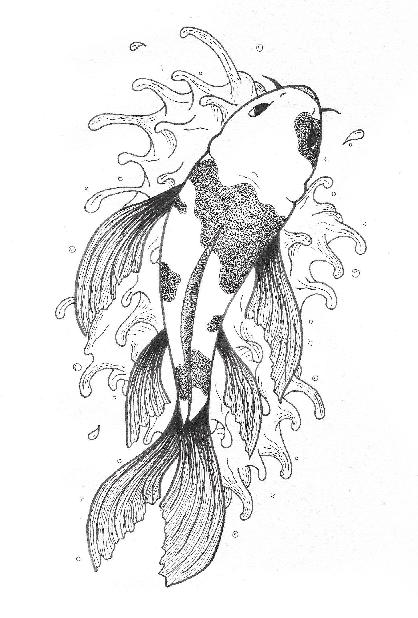 Wallpaper #4f2e6 Koi Fish Heart Original Watercolor Painting Etsy