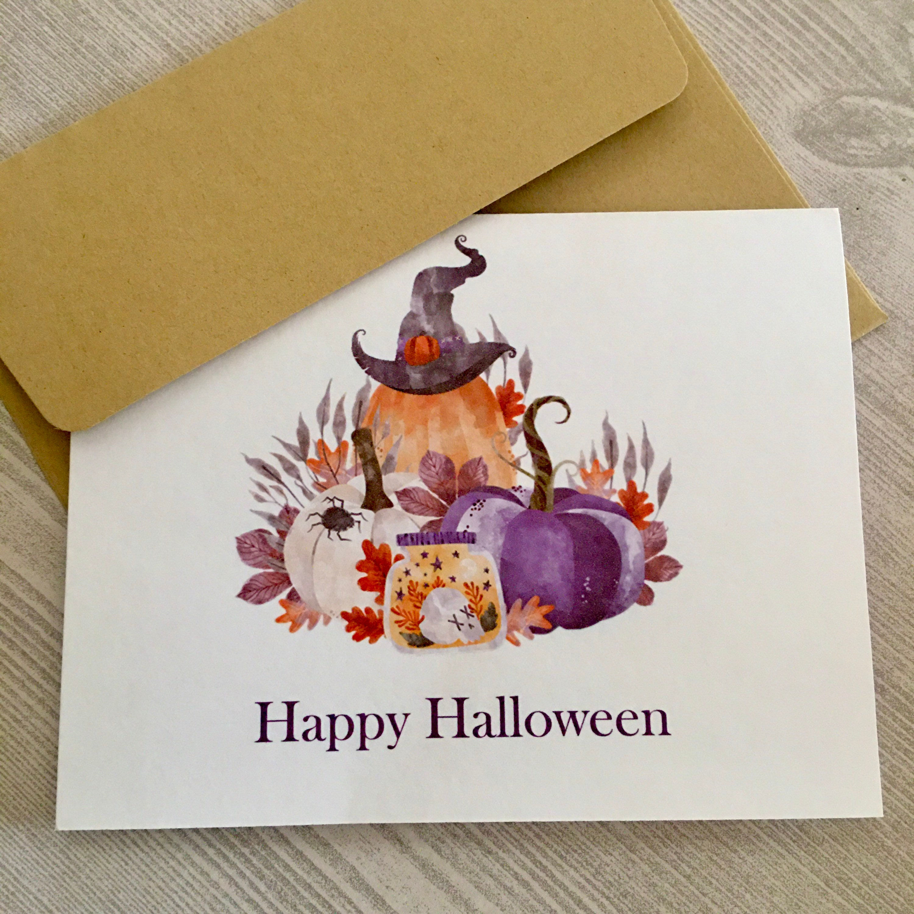 Wallpaper #ITHVNZMB5zzyi_yYzVif47 Watercolor Halloween Card Halloween Birthday Card Halloween Etsy