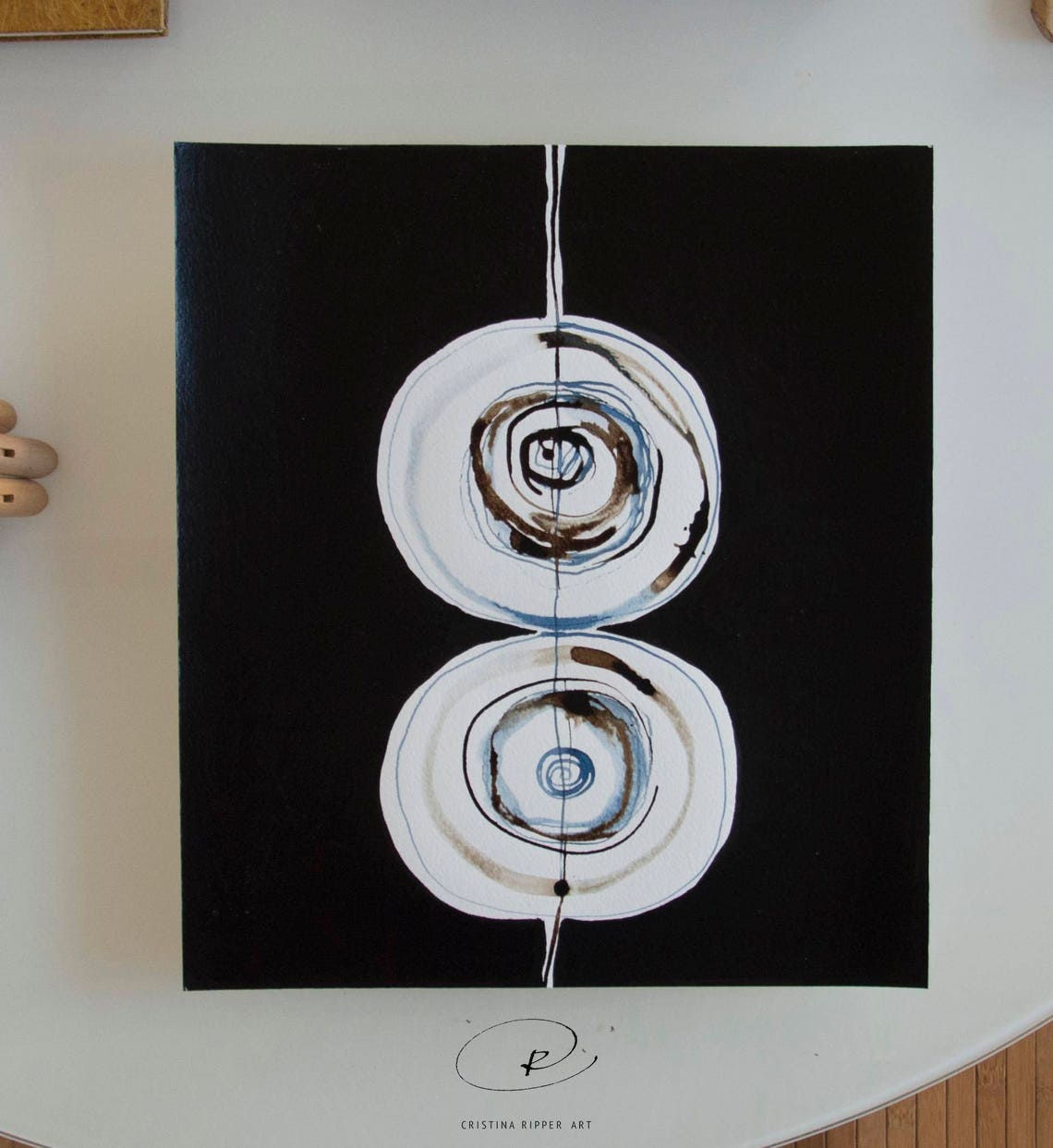 Wallpaper #52dQ-5IBSpphPi3-YpO8182 Original Square Circles Abstract Art Circles Art Black and Etsy