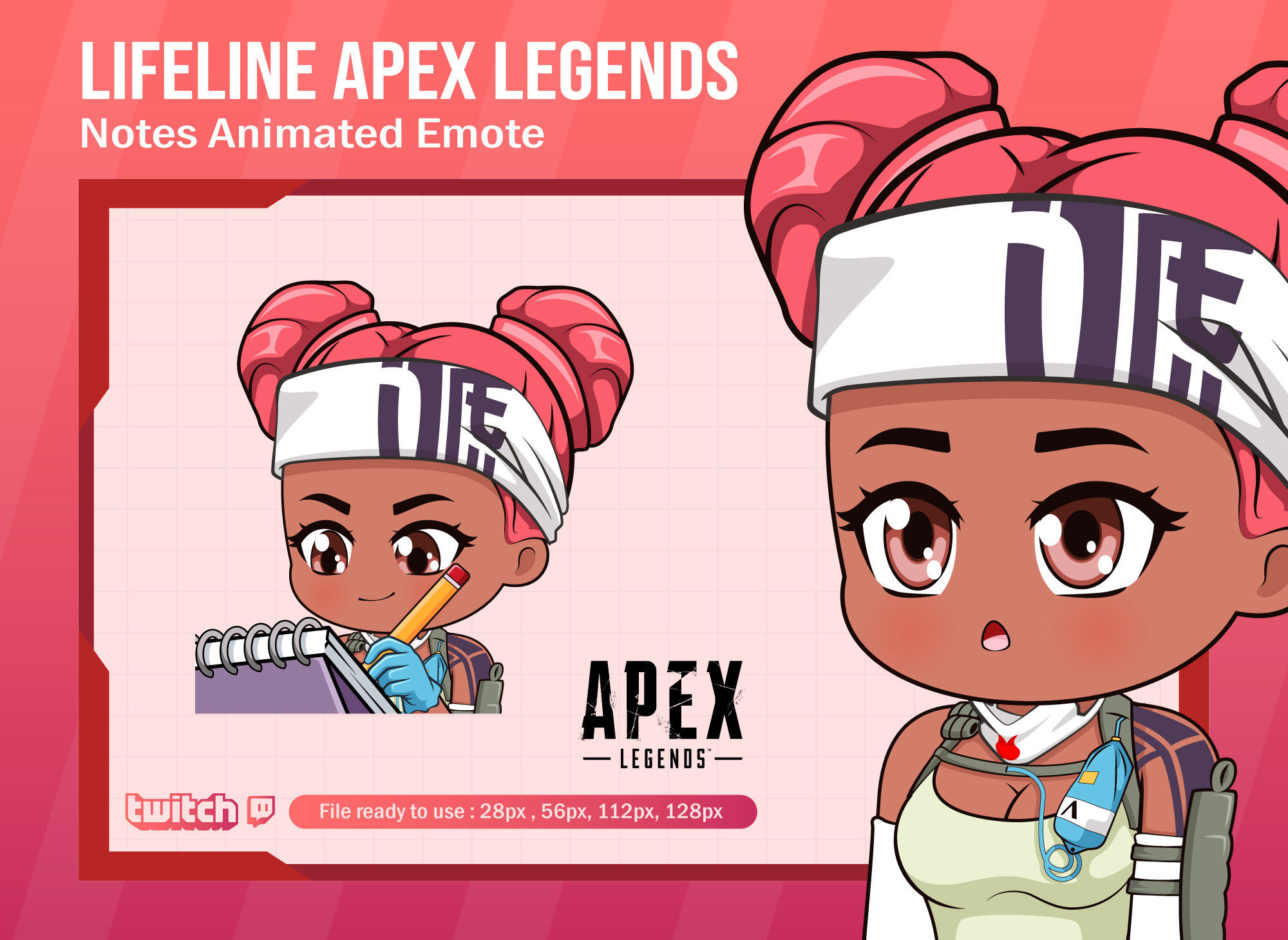 Wallpaper #uKXtNpMBVBiSkHCasorN43 Lifeline Apex Legends Notes Emote for Twitch Apex Animated Emotes Etsy