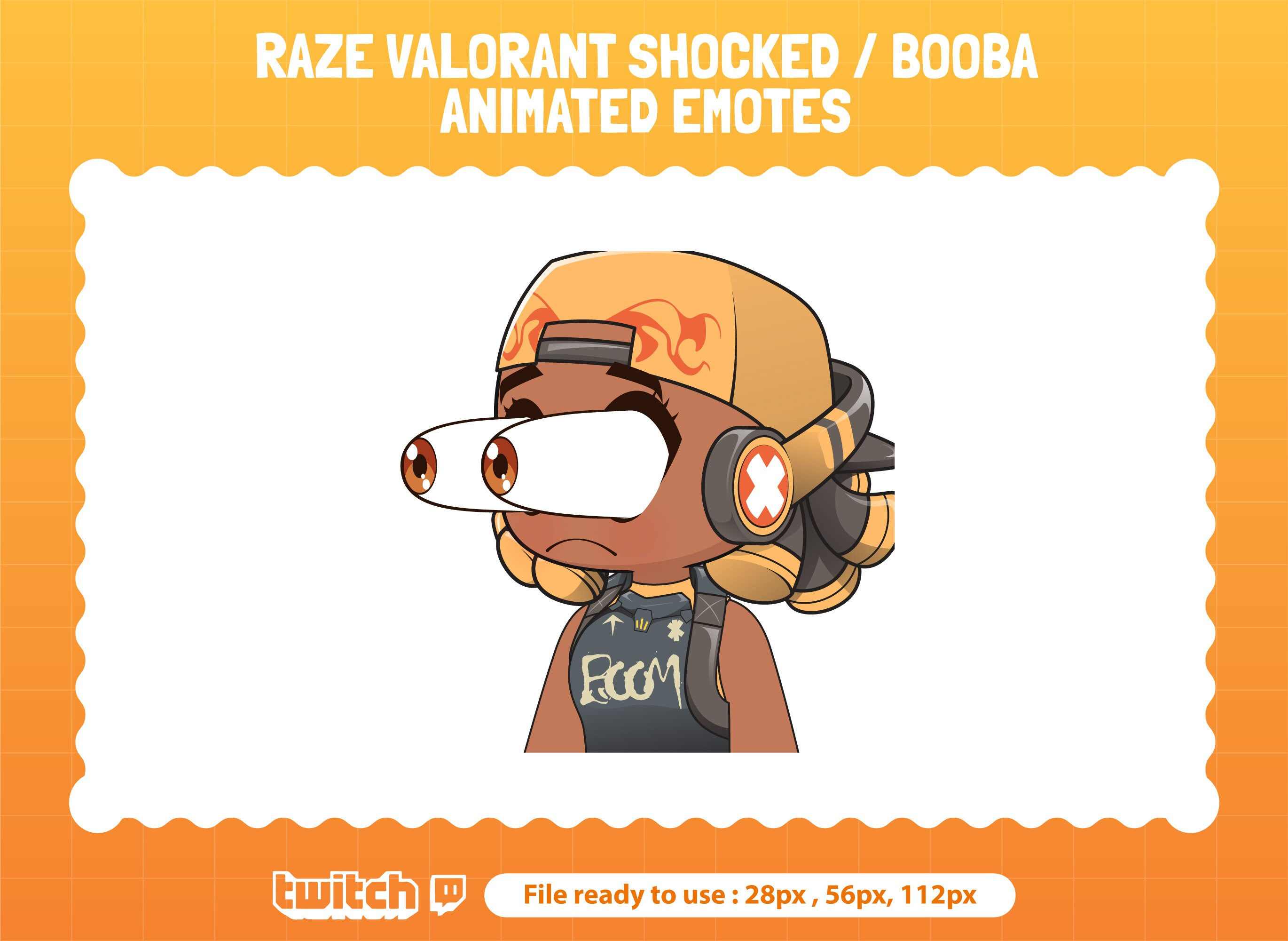 Wallpaper #uu_RTJMBMN-XEVvVKD6r151 Raze Valorant Shocked Animated Emotes for Twitch Raze Booba Etsy Israel
