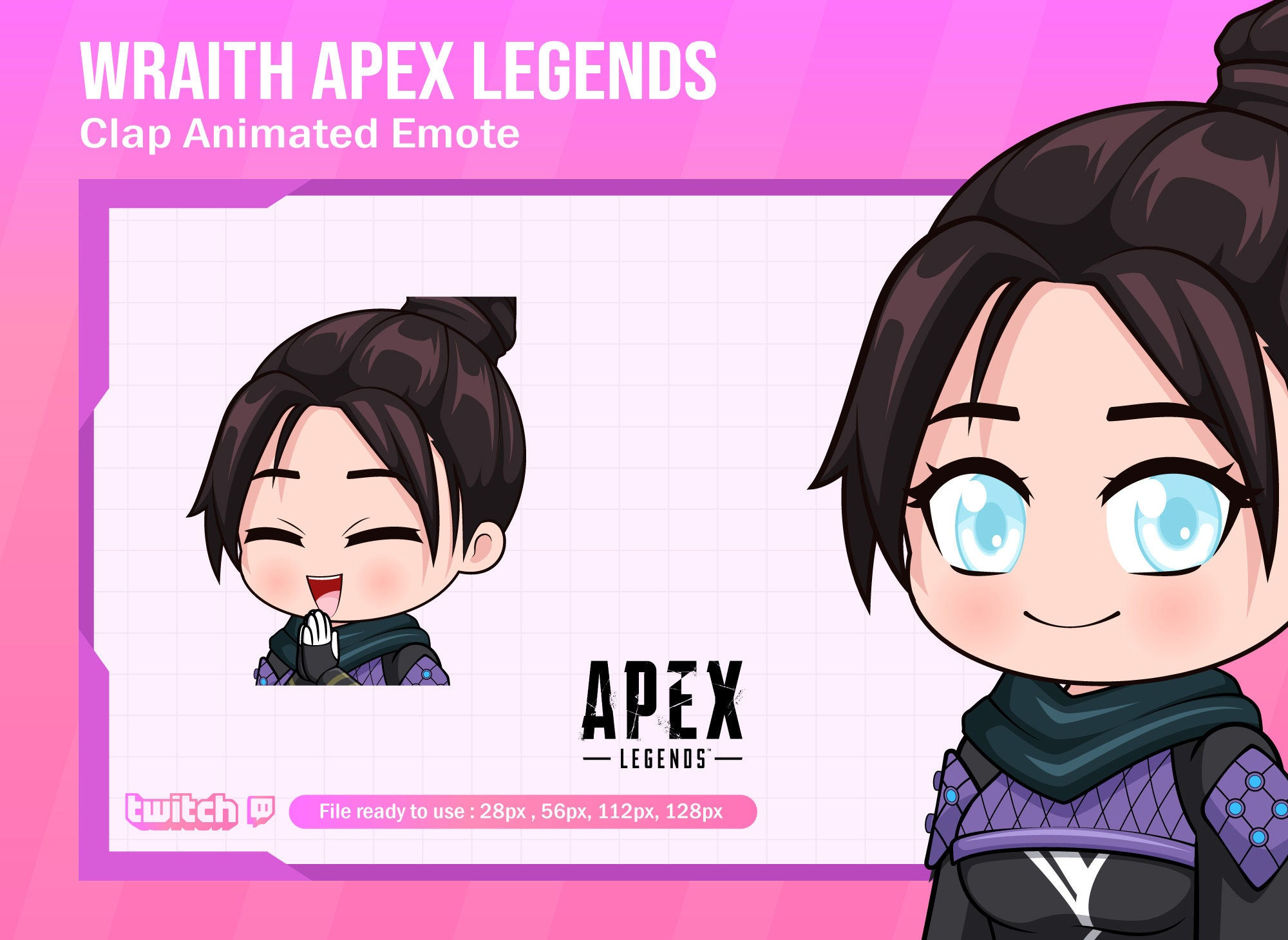 Wallpaper #yP84a5MB3lSXT3zUx-eY153 Wraith Apex Legends Clap Animated Emote for Twitch Twitch Animated