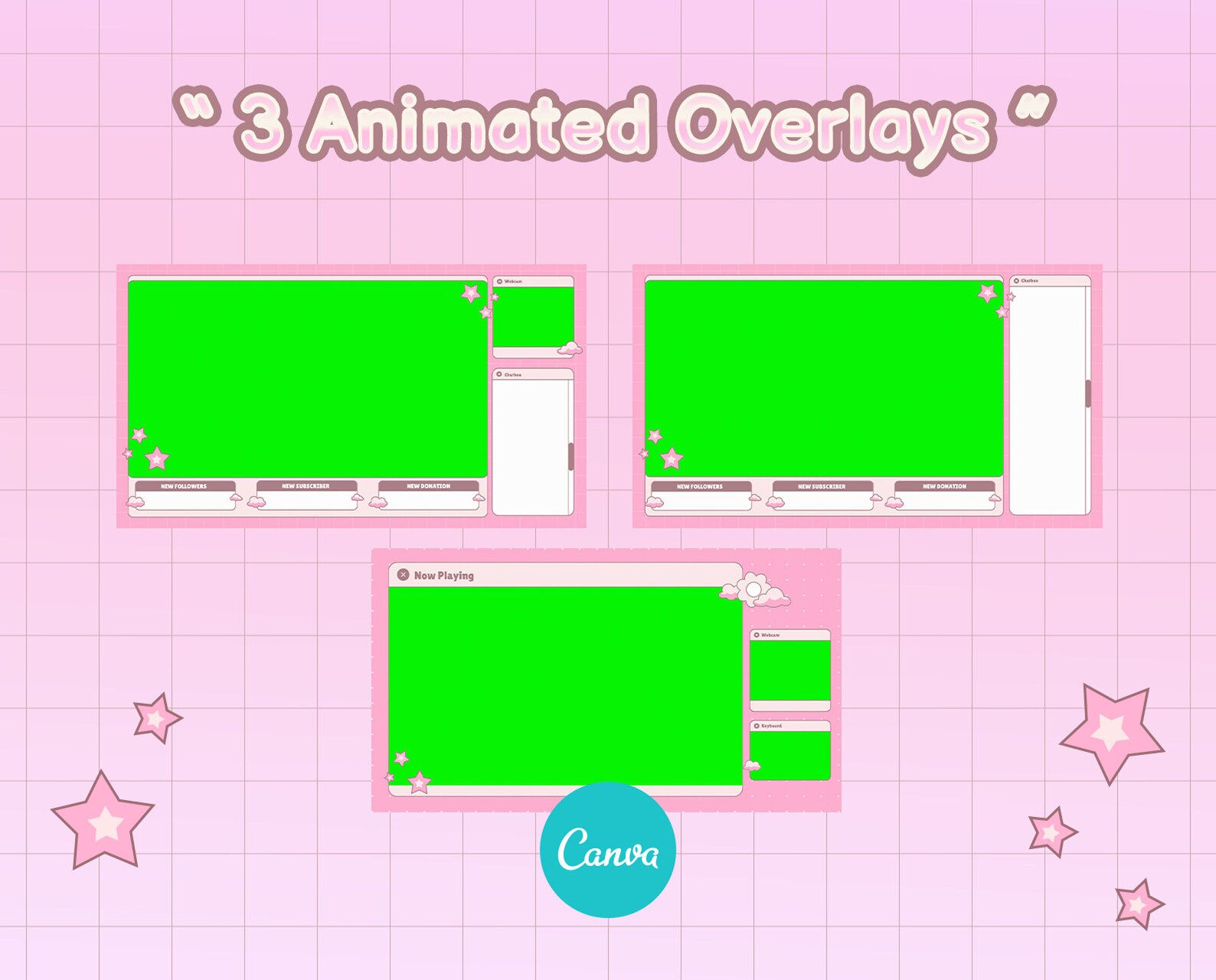 Wallpaper #Y88FO5MBOBUYluQYwLqS67 Canva Twitch Overlay Template Twitch Window Cute Theme Etsy Canada