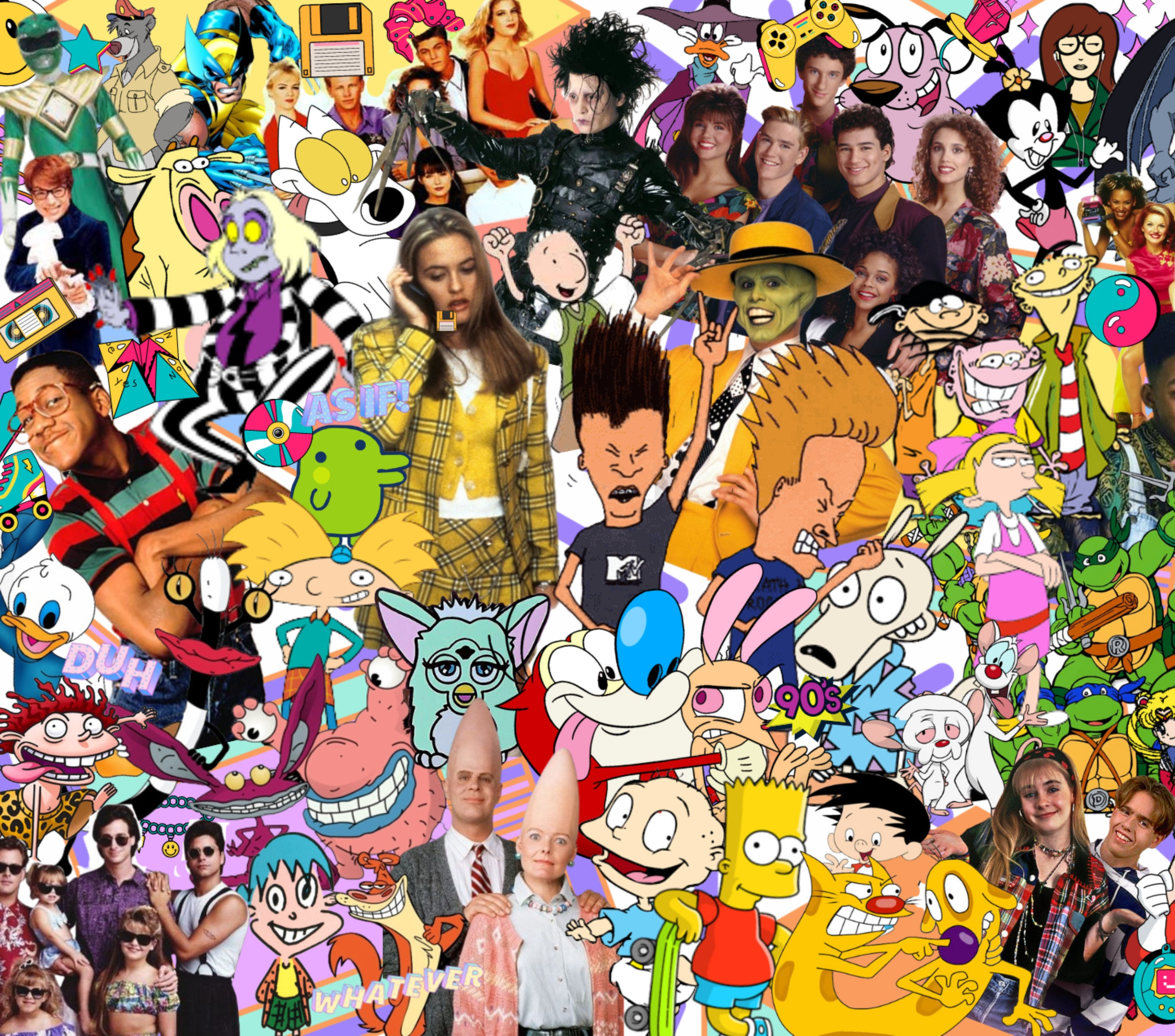 Wallpaper #L_8GaZMB3lSXT3zUVOWc74 90s Cartoons Collage