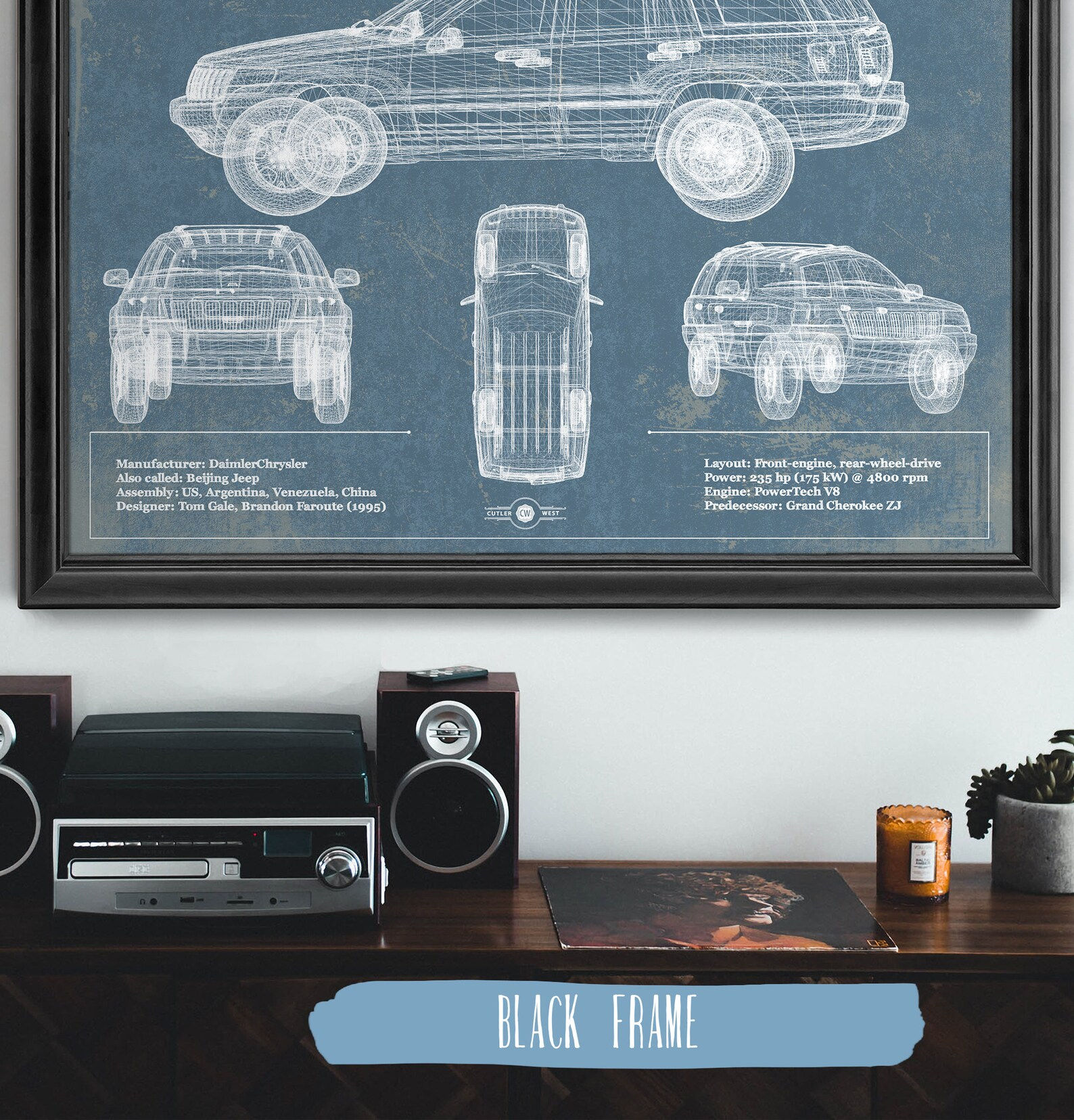 Wallpaper #cBneO48BtGB6xQ78bLJI7 Jeep Grand Cherokee 2000 Vintage Blueprint Auto Print Etsy