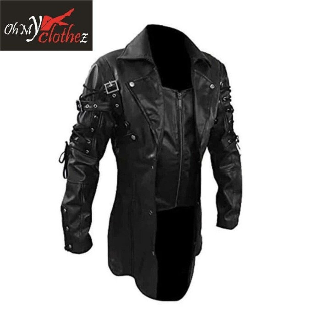 Wallpaper #kyxGSZMB0E1QgA7wmPIG24 Mens Genuine Black Leather Trench Coat Goth Matrix Trench Coat