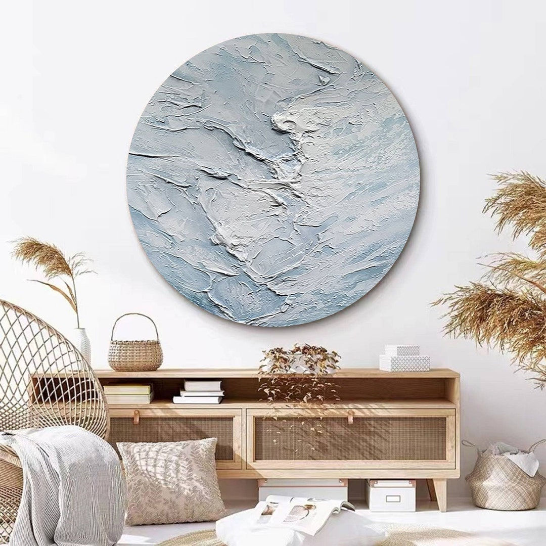 Wallpaper #52dQ-5IBSpphPi3-YpO8262 Large Circle Blue Sea Abstract Art Circle Sea Wave Abstract Canvas Oil