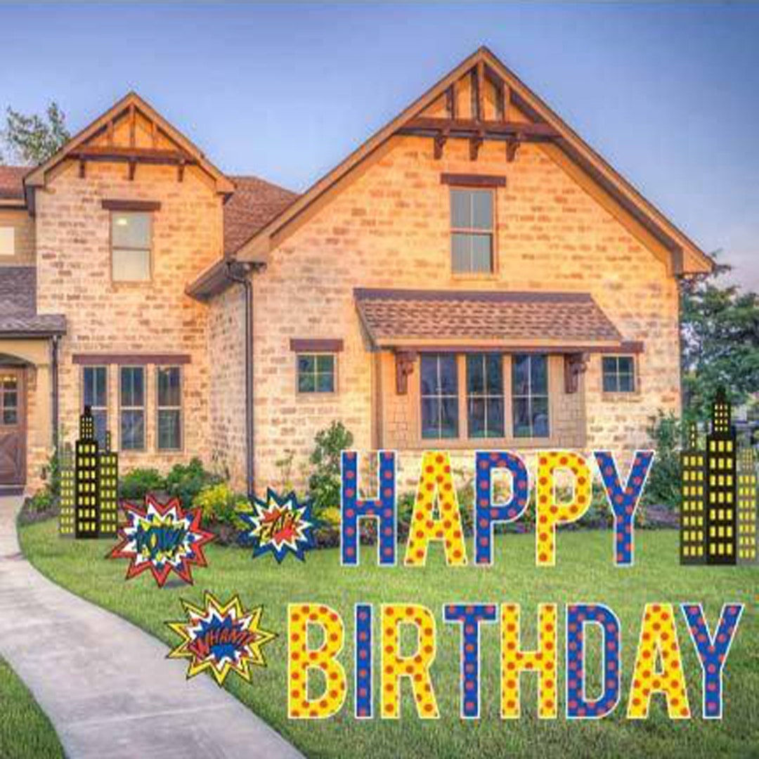 Wallpaper #aBmAOo8BtGB6xQ78Ea2r53 Superhero Happy Birthday 18pc Birthday Yard Card Lawn Sign Etsy