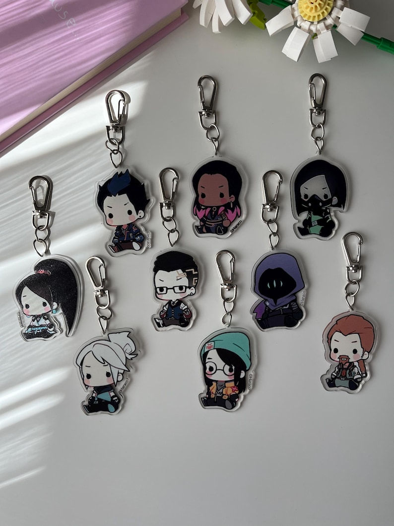 Wallpaper #k5x64pIBZHQxiYar7MCo262 Valorant Chibi Acrylic Game Keychains and Bag Decoration Charms Agents