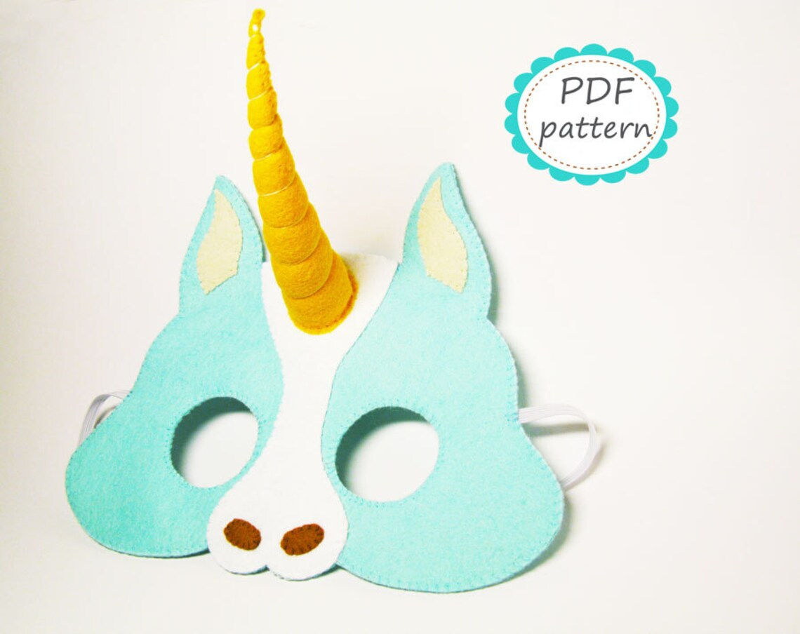 Wallpaper #32hUFJMBSpphPi3-iwOP94 Pdf Pattern Unicorn Felt Mask Sewing Horn Tutorial Instruction Etsy