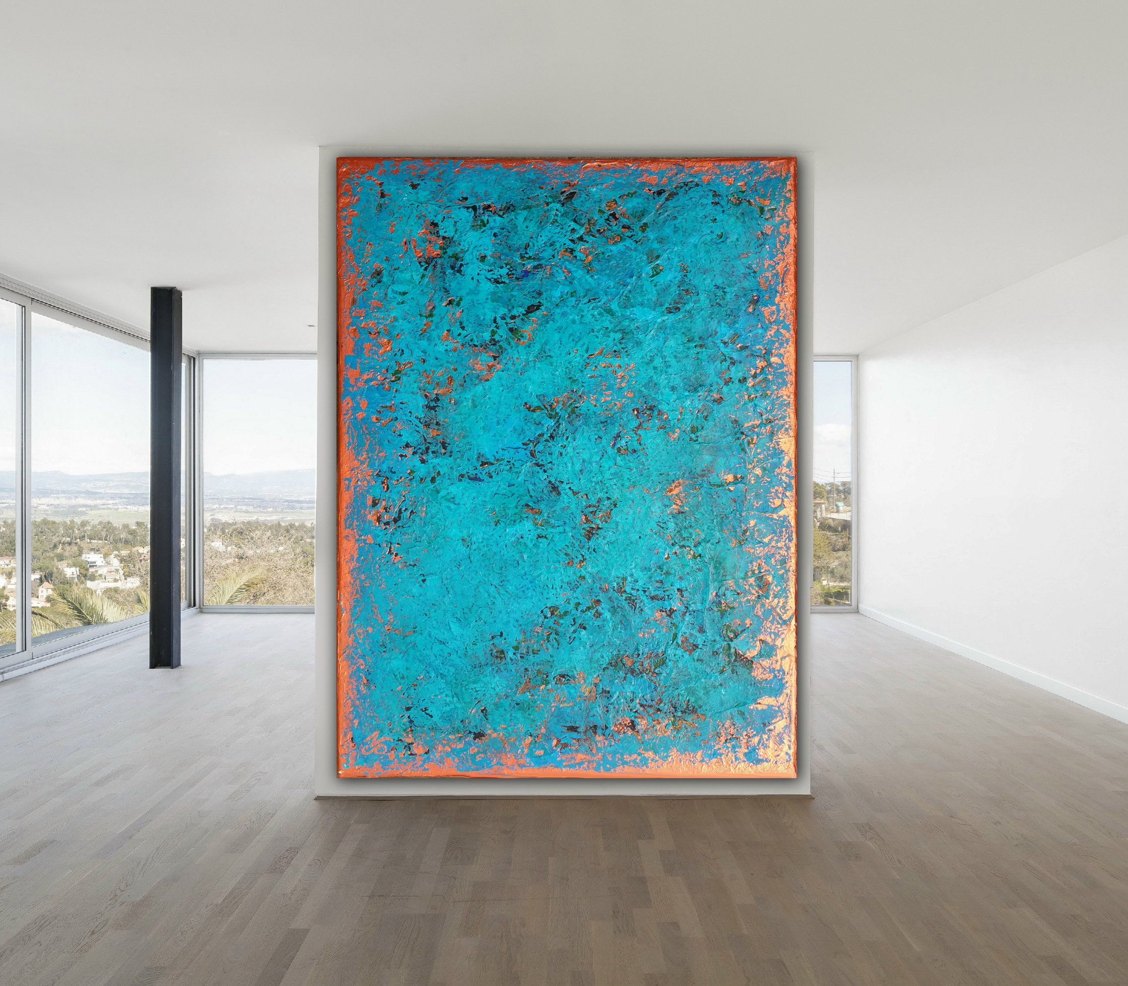 Wallpaper #a3349I4Bnwiau_P6lBGW56 Original Abstract Painting Xlarge Canvas Art Turquoise Abstract Wall