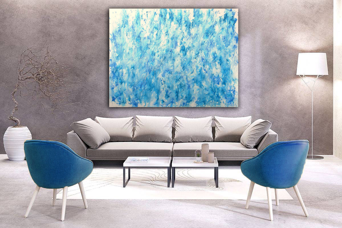 Wallpaper #6Bk3Io8BtGB6xQ78noH257 Original Painting 60x48 Large Canvas Art Blue Abstract Minimalist Art