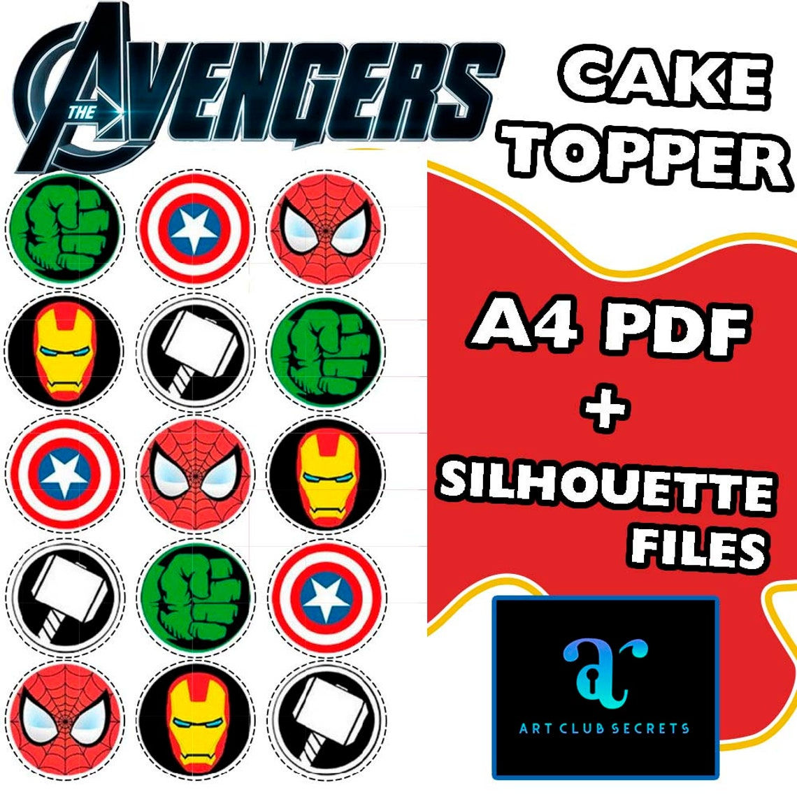 Wallpaper #0DG3NZMB5zzyi_yY0lfv172 Avengers Cake Topper Avenger Cake Decor Printable Etsy