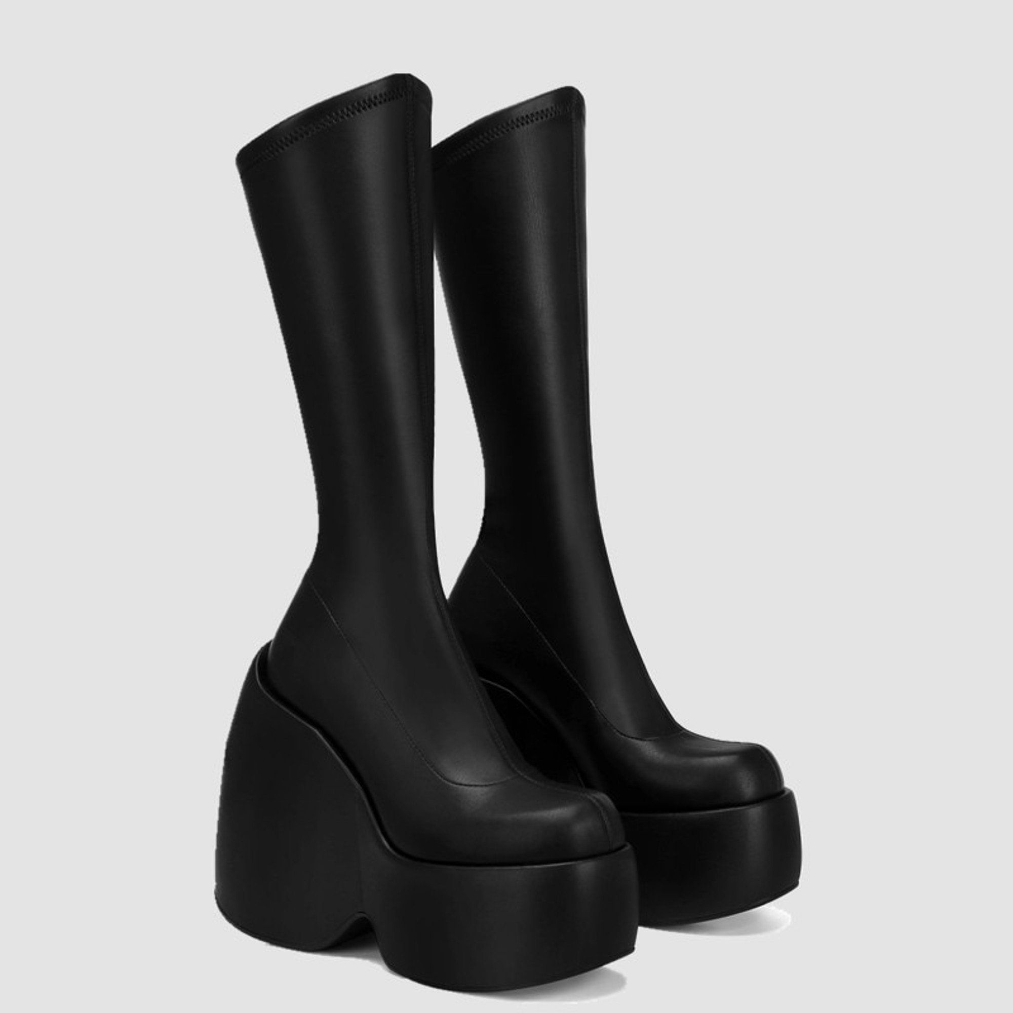 Wallpaper #P2cdEpMBSpphPi3-vvqw21 Y2k Punk Aesthetic Calf High Stretch Platform Club Boots Etsy Canada