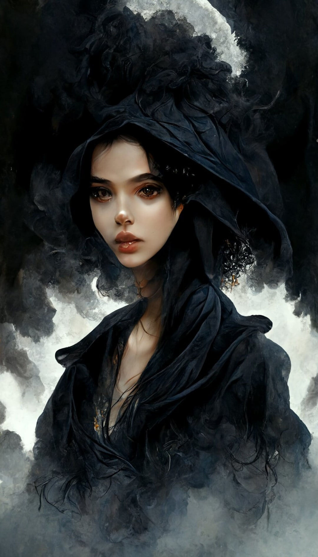 Wallpaper #UGek65IBSpphPi3-k02Z75 Dark Magic Art Fantasy Art a Young Witch Darkness Aura Wallpaper Art