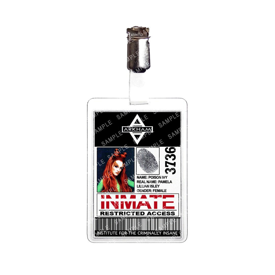Wallpaper #wD9tPJMBLiIJ4c9OS5GL42 Batman Arkham Asylum Poison Ivy Inmate Prop Replica Badge Etsy