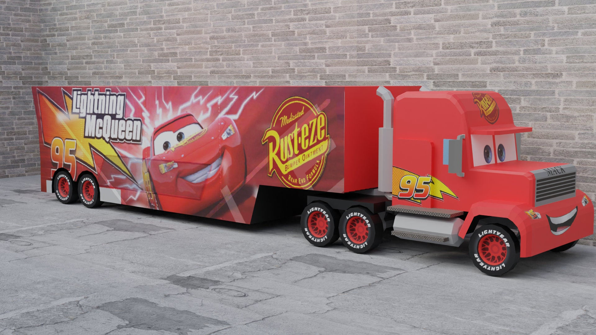 Wallpaper #yBlbNI8BtGB6xQ78dp1q40 Template Mack Truck Cars 35cm Mid Poly Printable Pdf Gift Etsy Uk