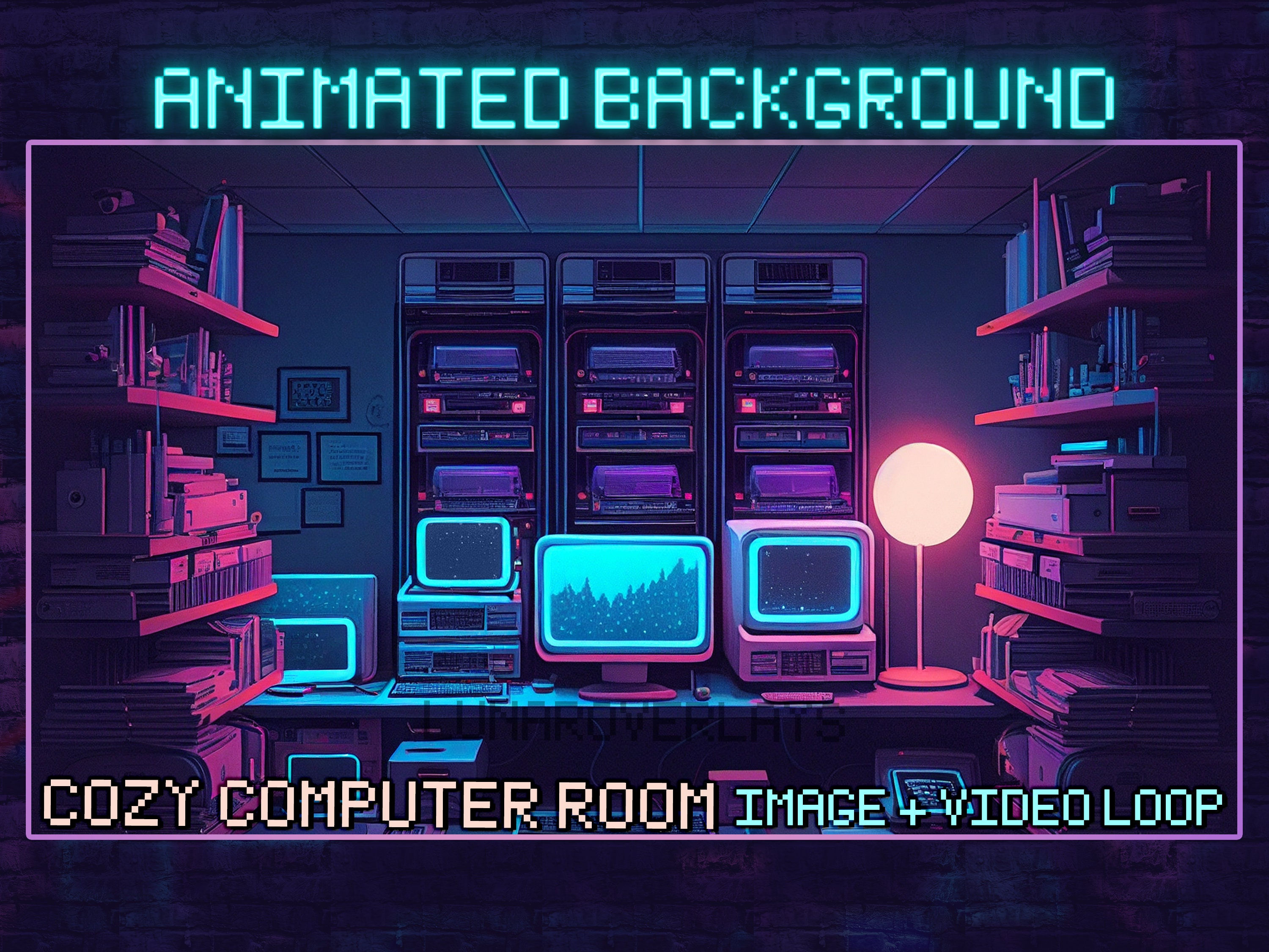 Wallpaper #MWcjC5MBSpphPi3-X9jd1 Animated Background Cozy Retro Computer Room Twitch Etsy