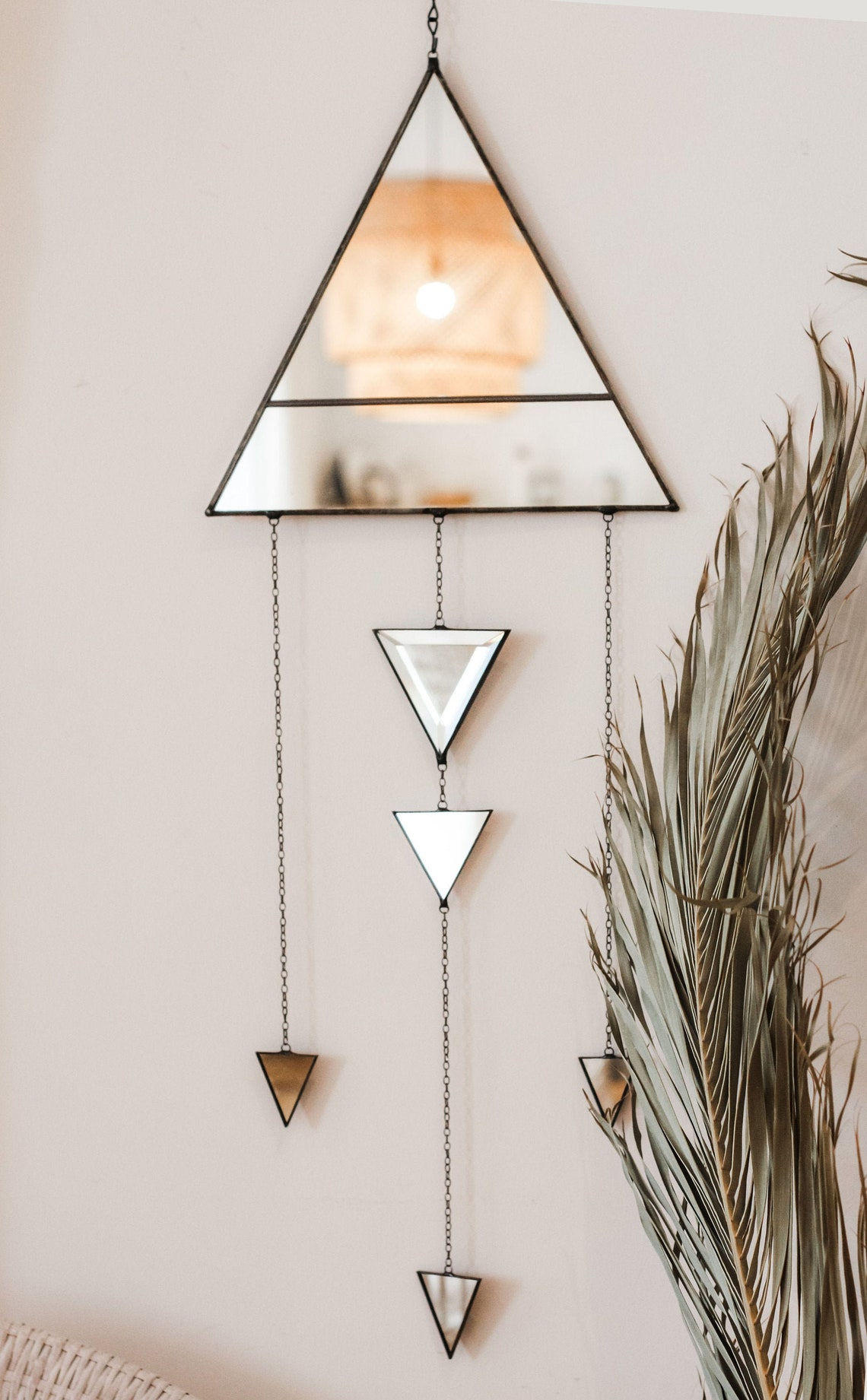 Wallpaper #a2flDJMBSpphPi3-ROG895 Triangle Wall Hanging Geometric Wall Decor Boho Wall Mirror Etsy