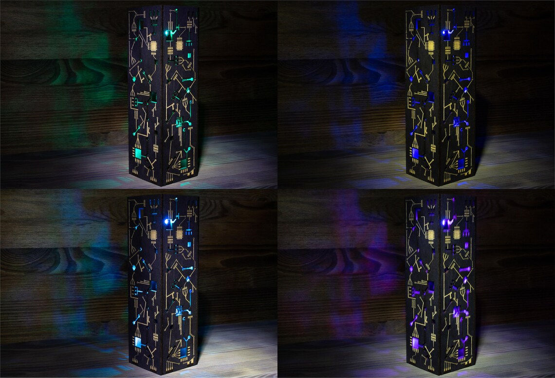 Wallpaper #mxmHAo8BtGB6xQ787kqK15 Cyberpunk Night Lamp Rectangular Prism Shape Sci Fi Punk Etsy