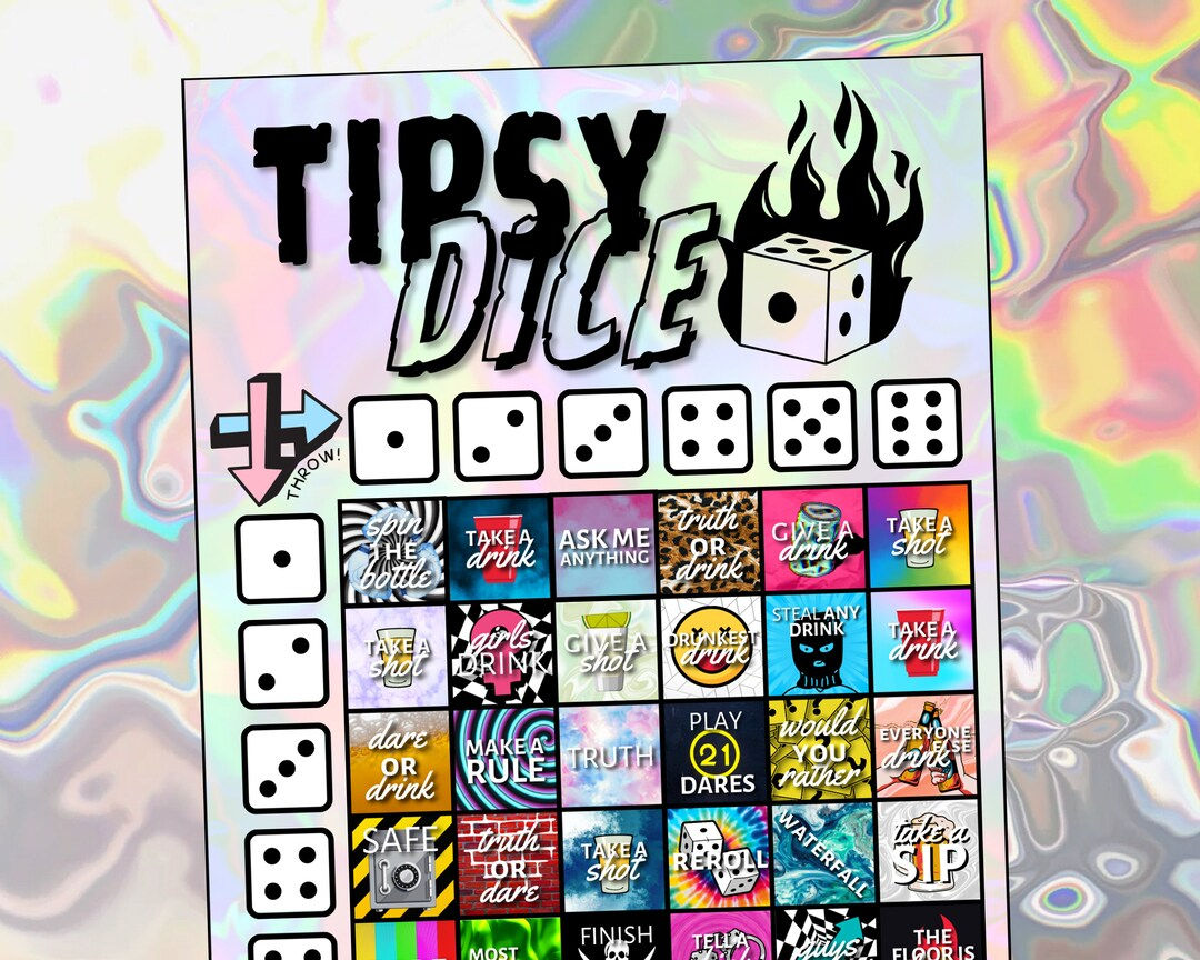 Wallpaper #g2zNKZMBMyCOpUSXDRRd55 Tipsy Dice Drinking Game Printable Party Game 18 Digital Etsy