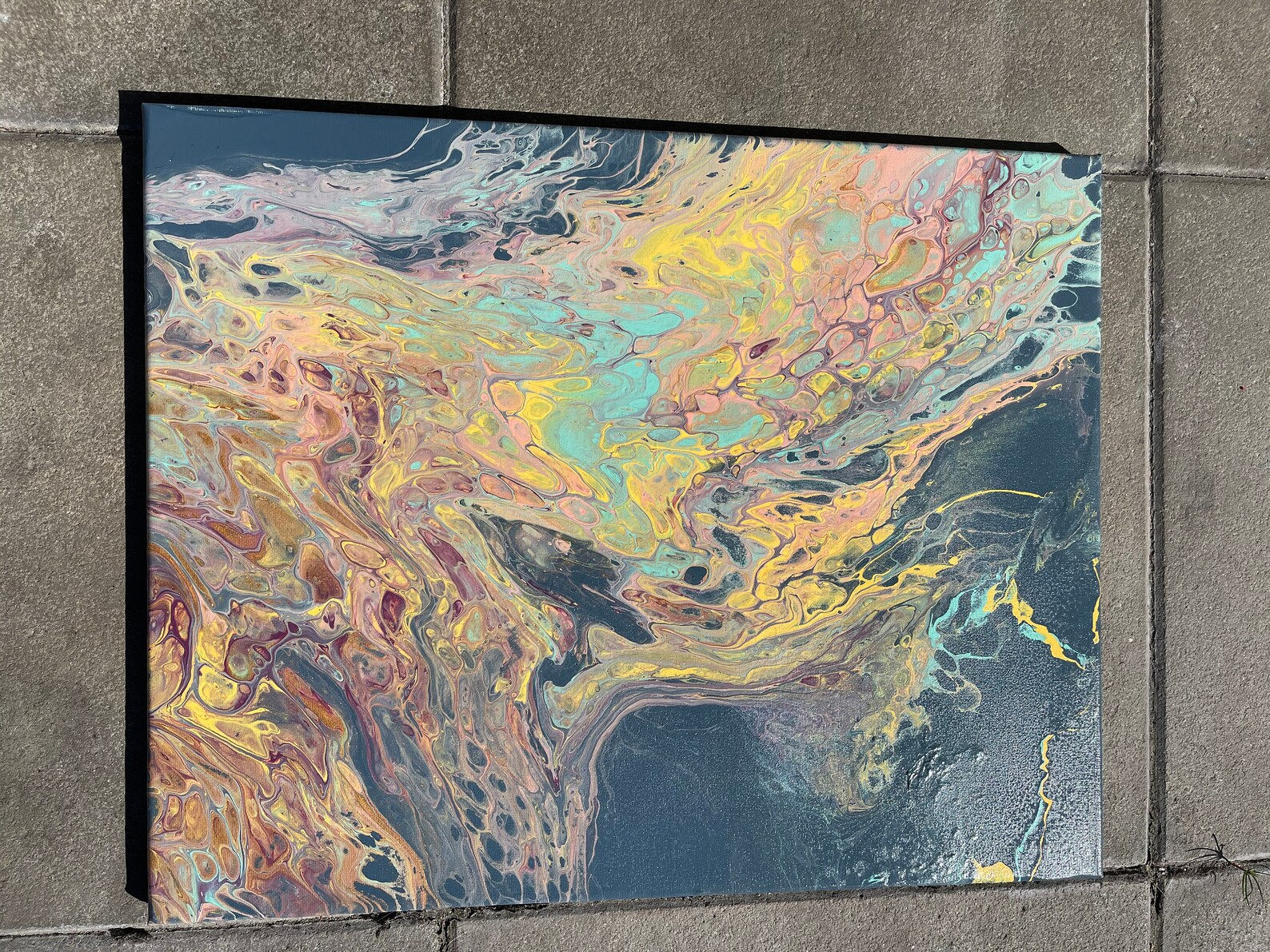 Wallpaper #9b753 Original Rainbow Oil Slick Acrylic Pour Painting on Etsy