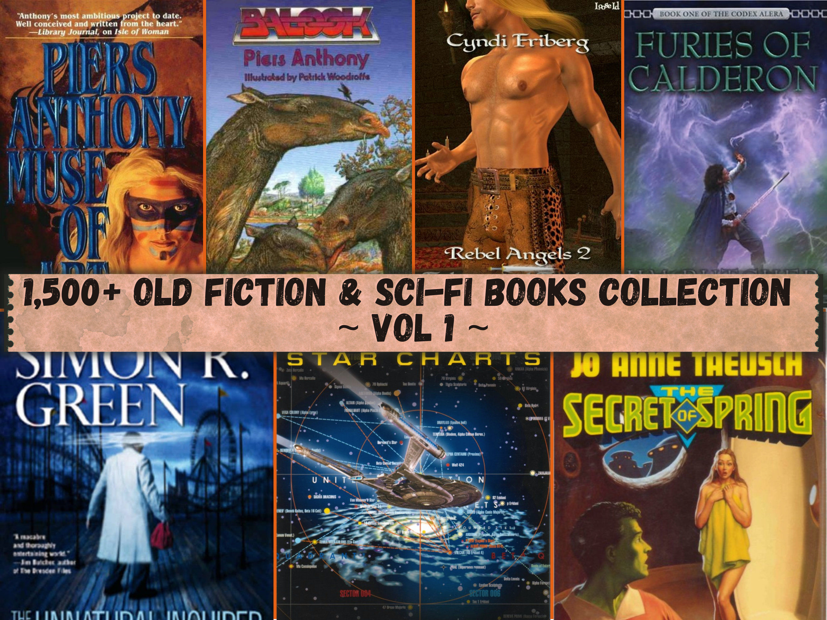 Wallpaper #bGeY_ZIBSpphPi3-Mpyn81 Old Fantasy Sci Fi Book Collection Mega 1500 Old Mixed Fantasy and