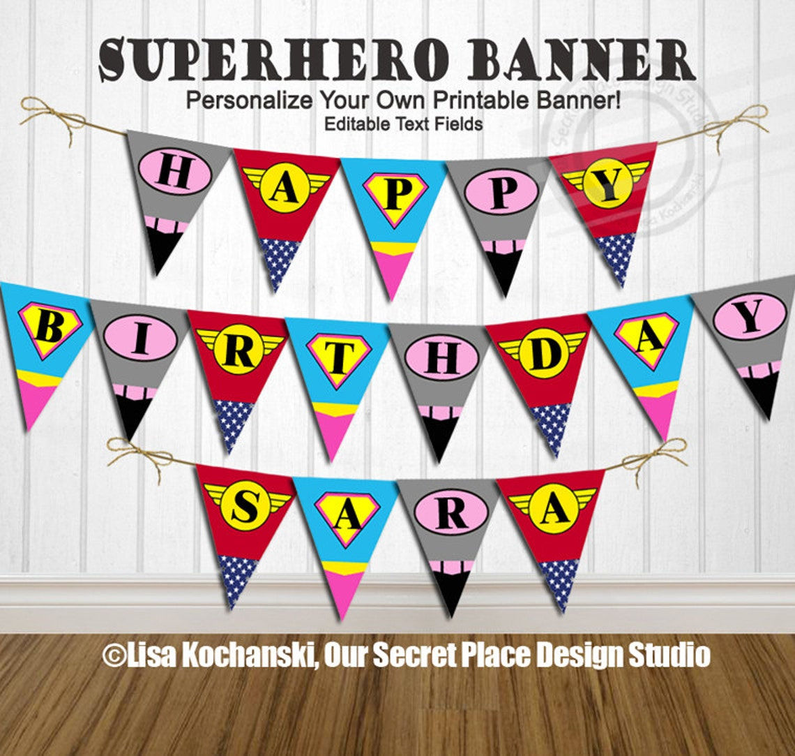 Wallpaper #EjHONZMB5zzyi_yYEVil40 Instant Download Editable Superhero Banner Printable Superhero Etsy