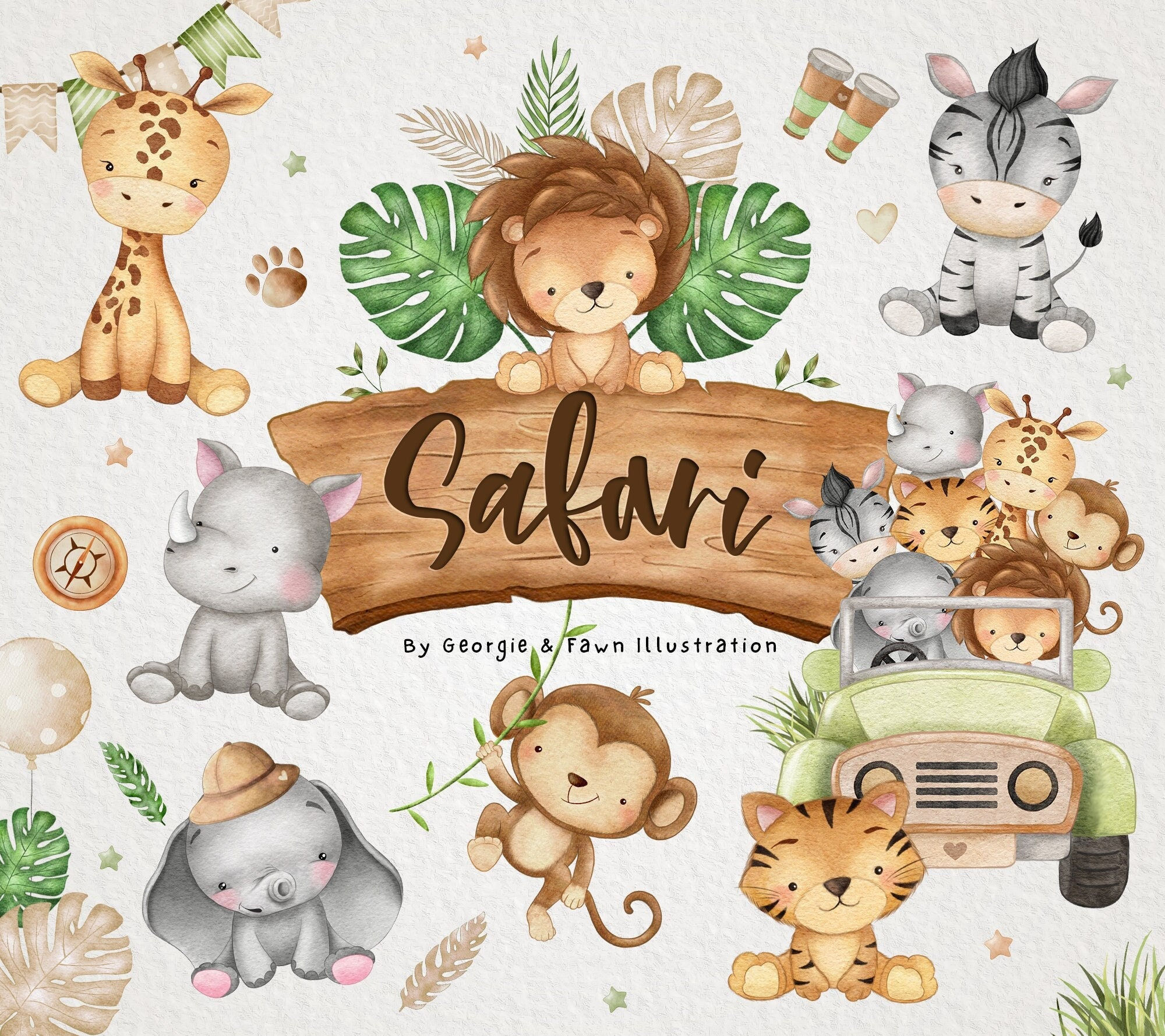 Wallpaper #03c4b Happy Jungle Safari Birthday Our Amhiraya Studio