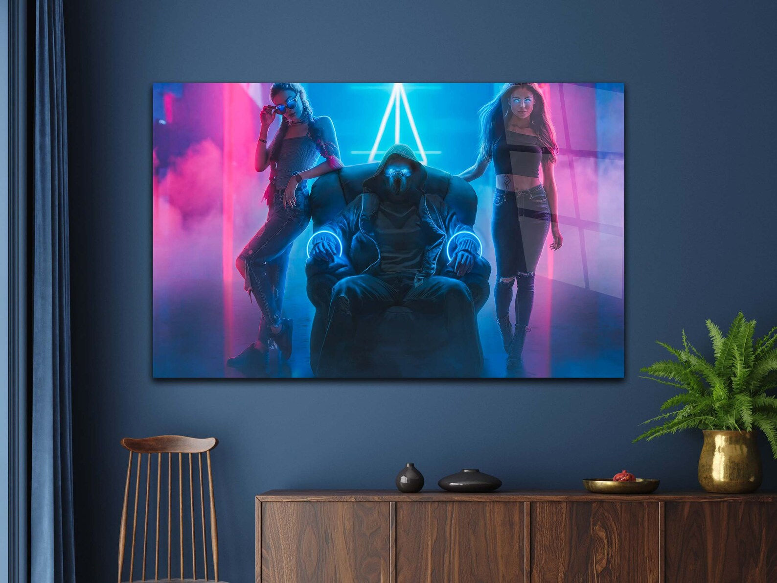 Wallpaper #_Wd9_pIBSpphPi3-Hp-I5 Cyberpunk Neon Glass Wall Art Tempered Glass Wall Art Night Etsy