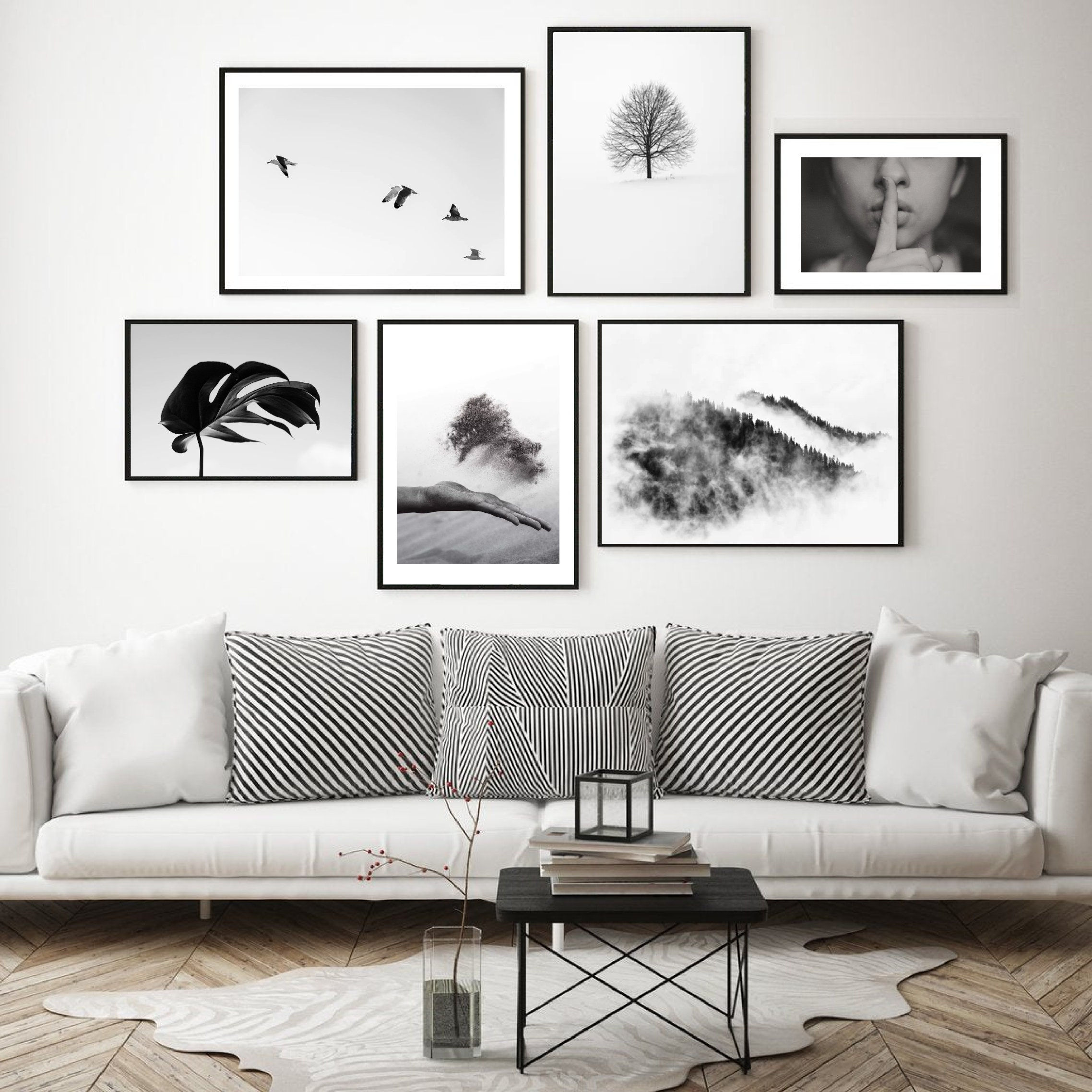 Wallpaper #2GeMA5MBSpphPi3-T7Po10 Set of 6 Wall Art Black and White Wall Art Prints Monochrome Etsy