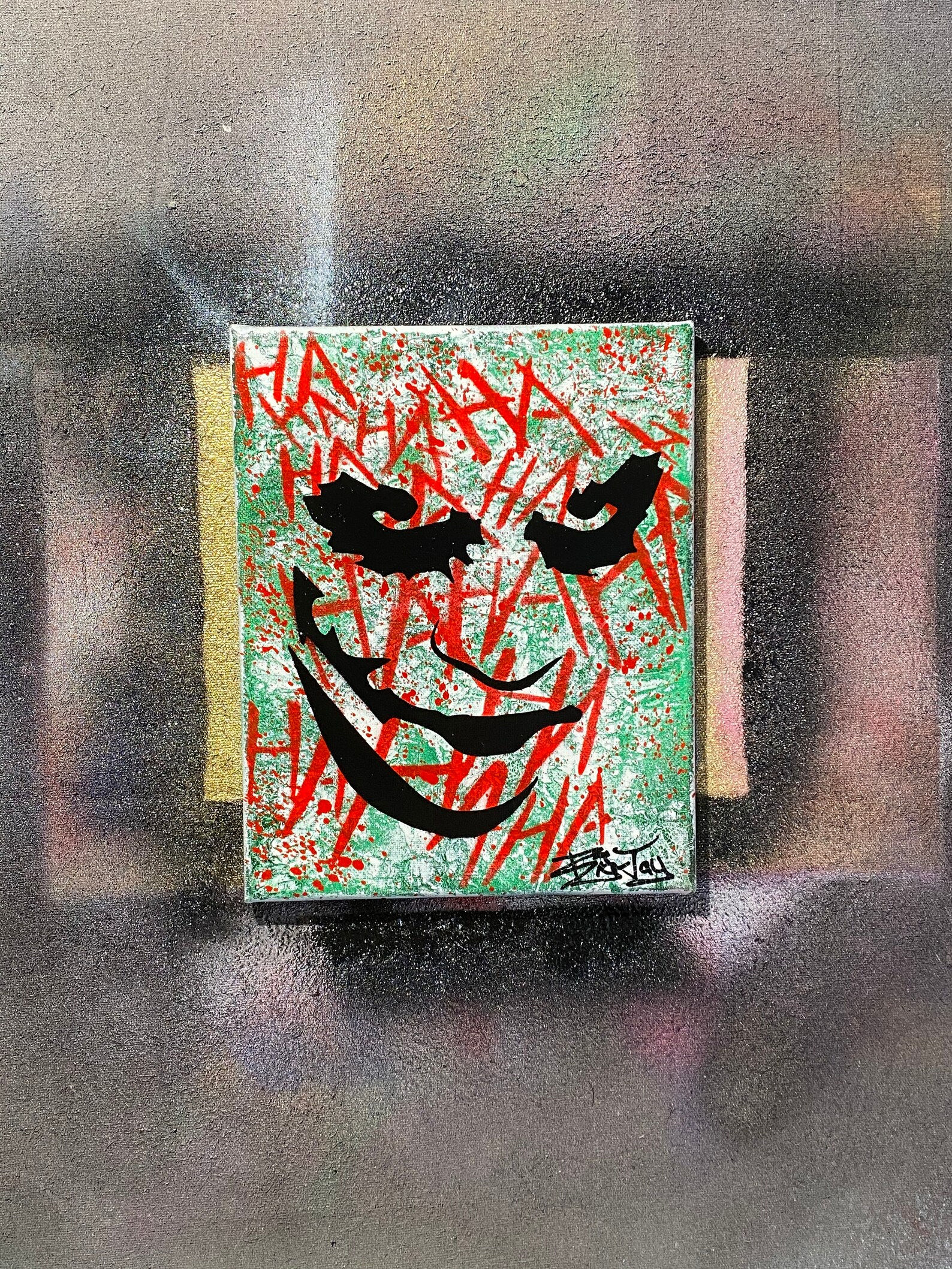 Wallpaper #62cCAJMBSpphPi3-06SW19 Joker Graffiti Spray Paint Canvas Art Not a Print Etsy