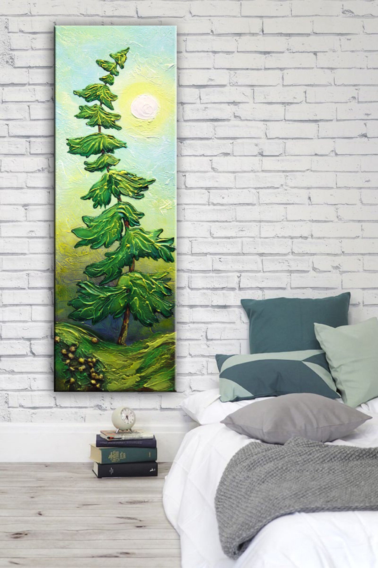 Wallpaper #BGdQC5MBSpphPi3-qtkV200 Pine Tree Painting Original Landscape Abstract Pine Tree Etsy